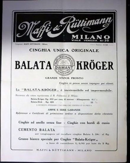 Pubblicità Brochure Articoli Maffi & Ruttimann *