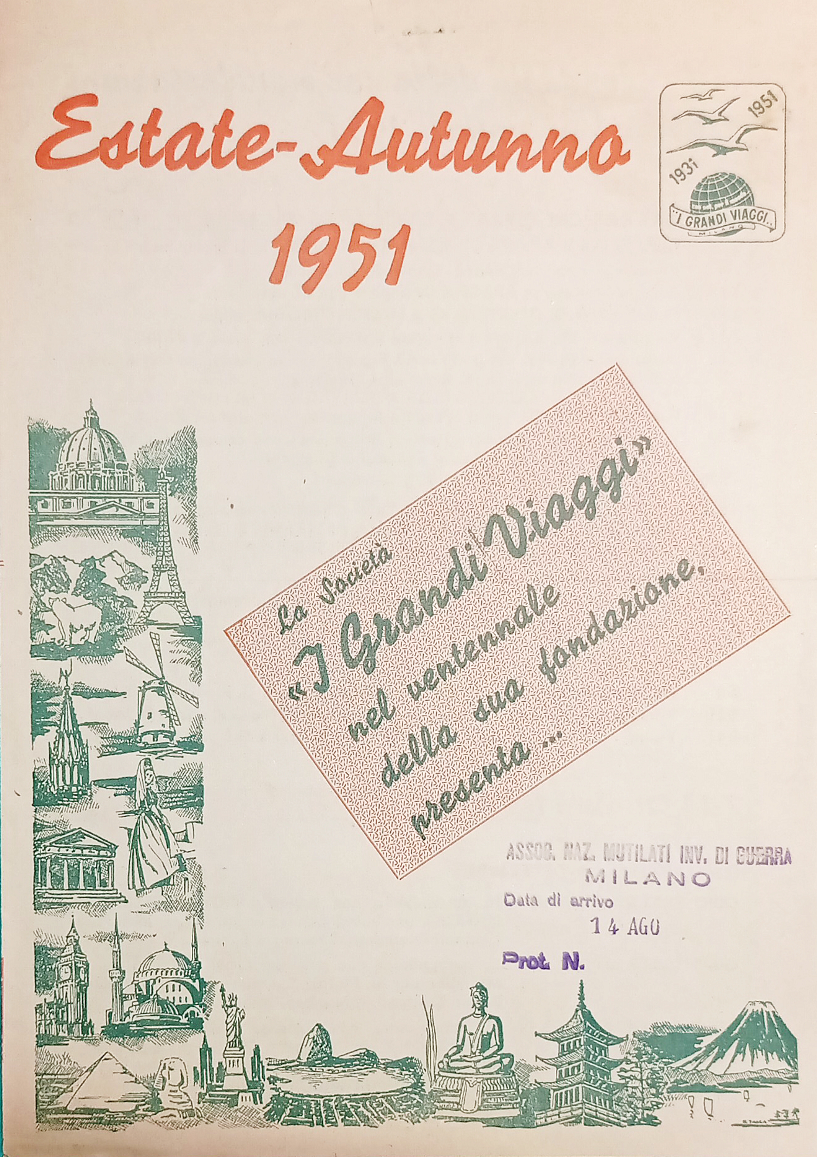 Pubblicità Brochure Crociere La Società I Grandi Viaggi - M/N …