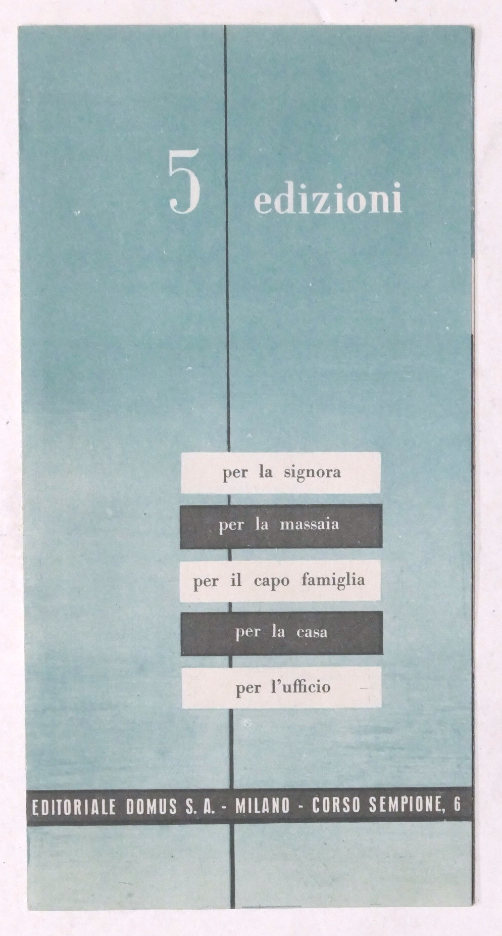 Pubblicità Brochure Editoriale Domus - Diari, agende, calendario - 1945