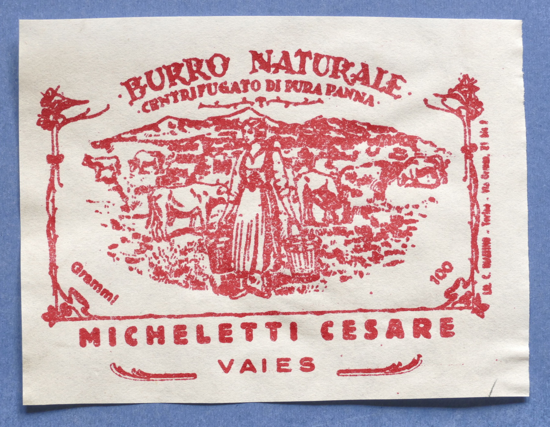 Pubblicità Carta confezione etichetta epoca - Burro Micheletti Cesare - …