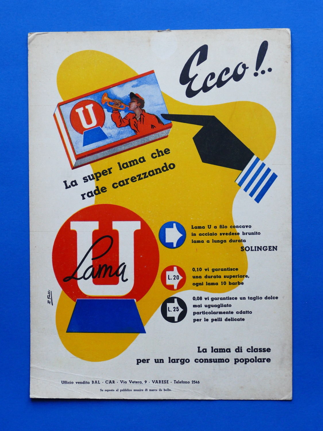 Pubblicità lamette da barba - Lama U - Illustratore Riccardo …