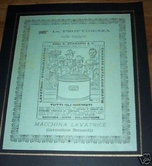 Pubblicità elettrodomestici - lavatrice Bernardi - 1906