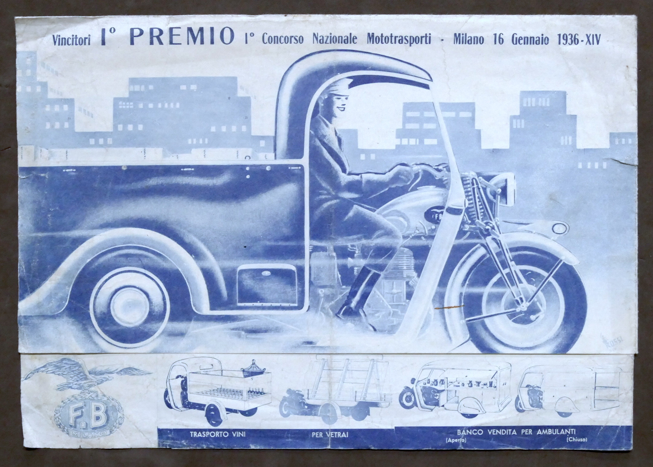 Pubblicità trasporti - Brochure Motofurgoni F.B - Milano - 1936