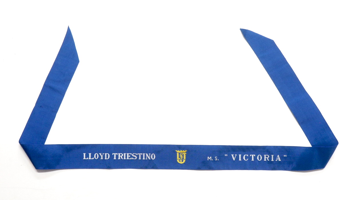 Pubblicità turismo viaggi LLoyd Triestino - Nastro nave m.s. Victoria …