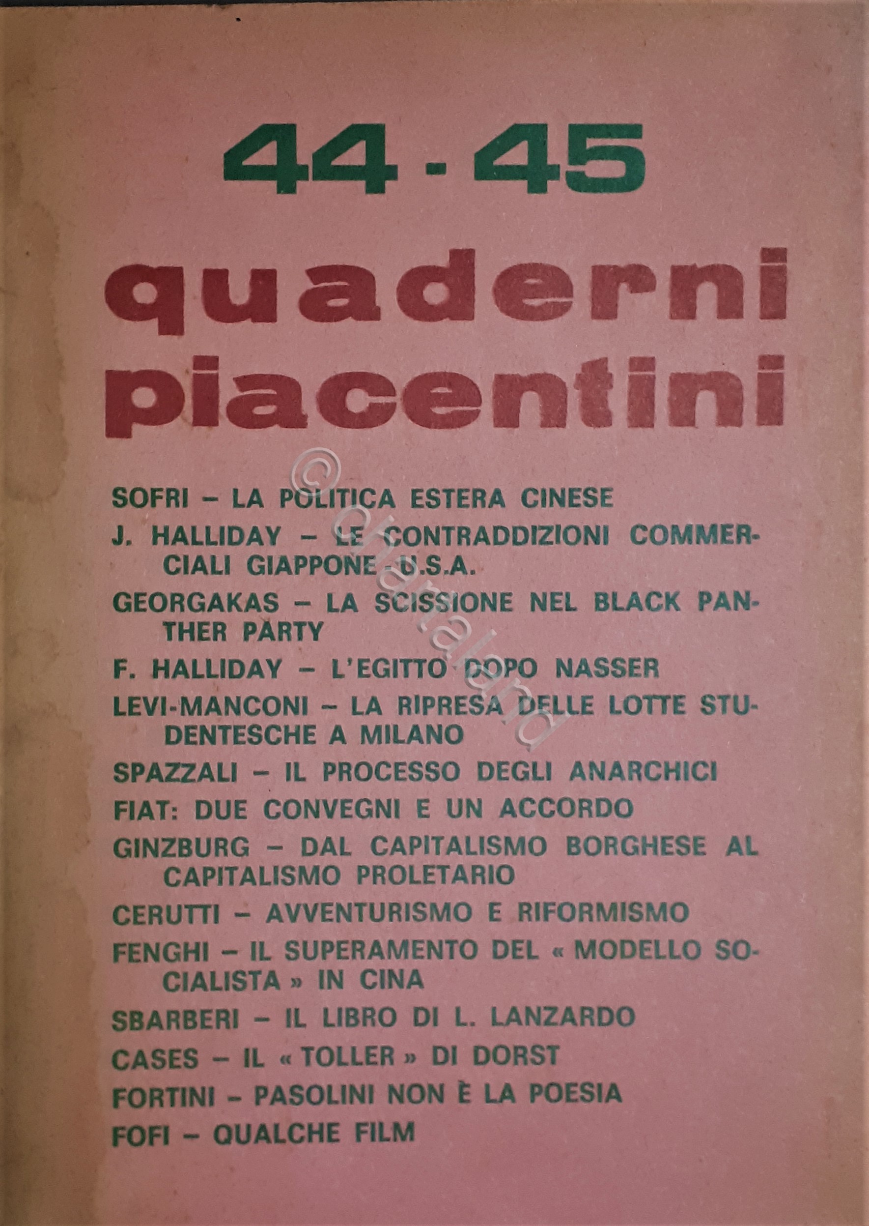 Quaderni Piacentini - Anno X N. 44 - 45 - …