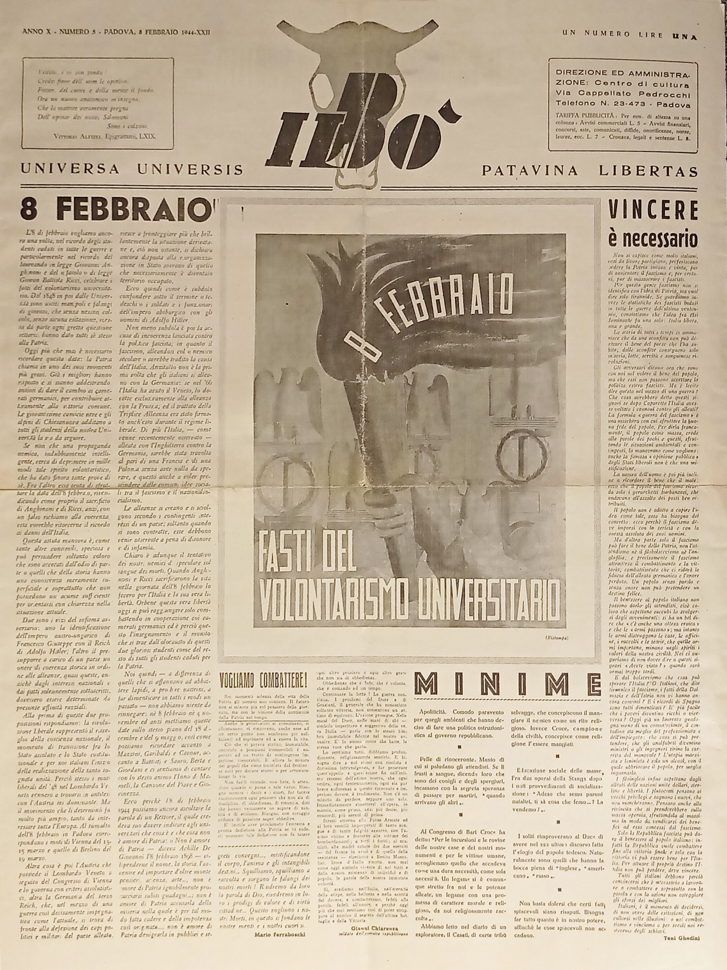 Quindicinale di Padova - Il Bò N. 5 - 1944 …