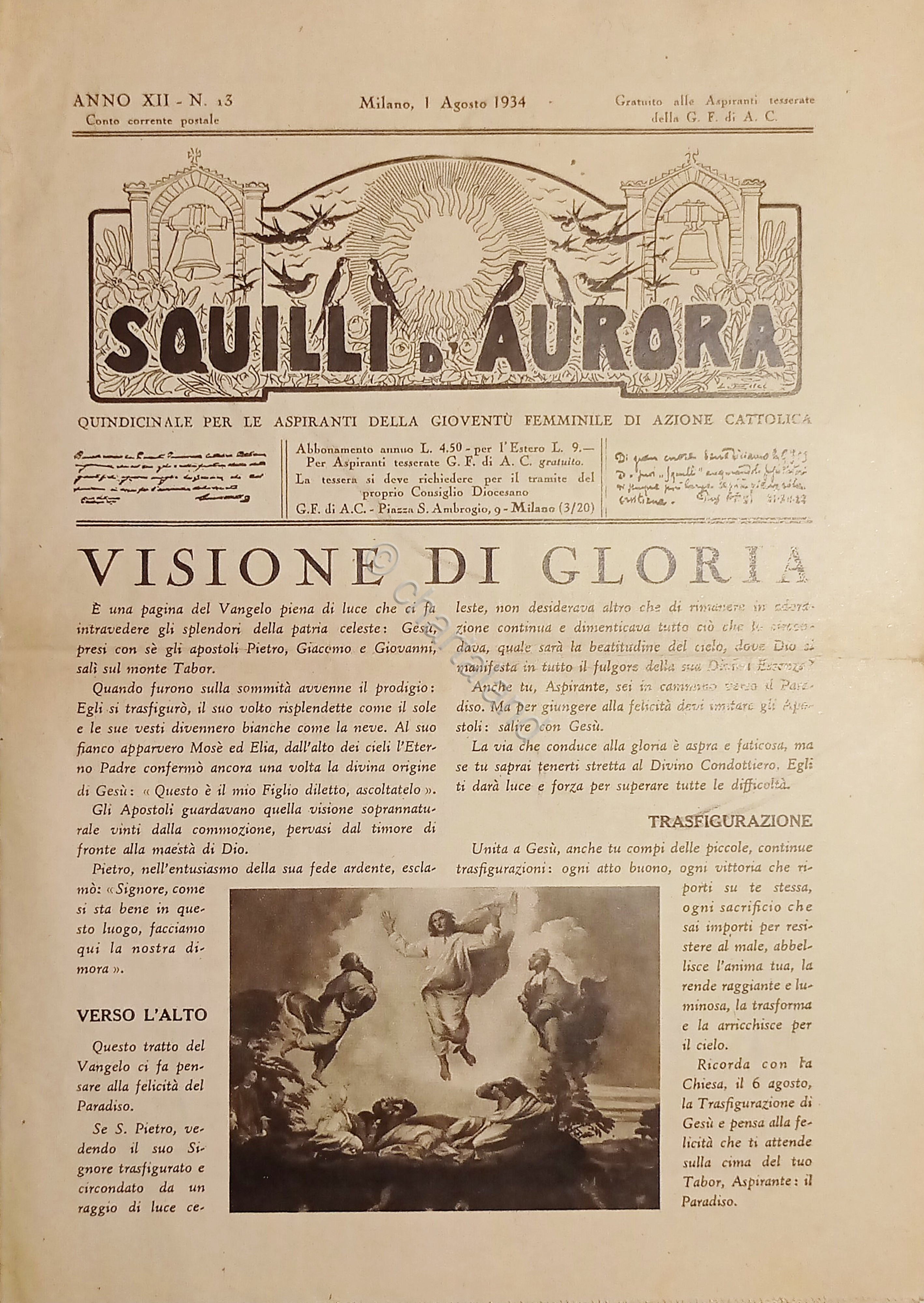 Quindicinale Femminile Azione Cattolica Milano - Squilli d'Aurora N. 13 …