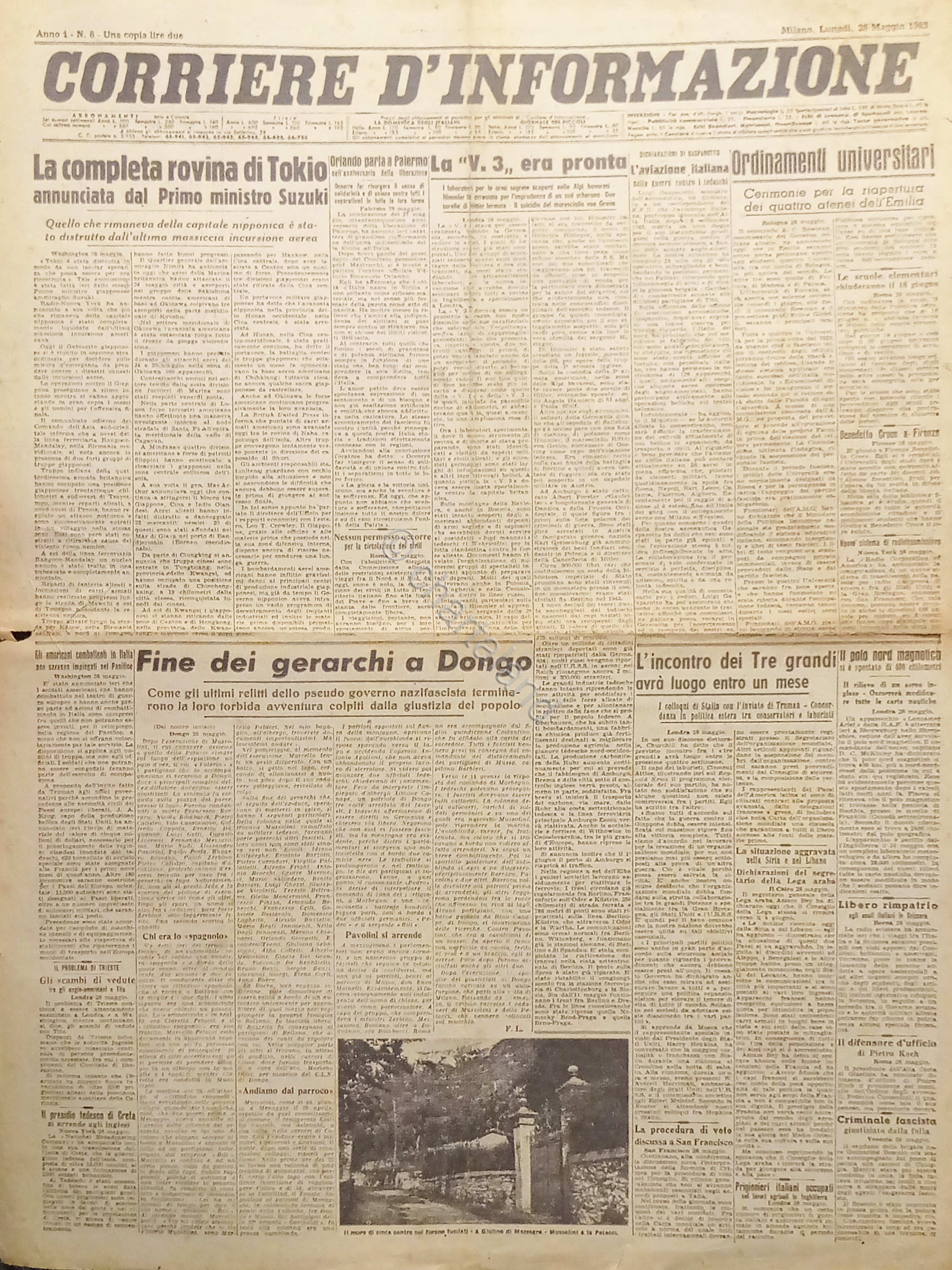 Quotidiano - Corriere d'Informazione N. 6 - 1945 La completa …