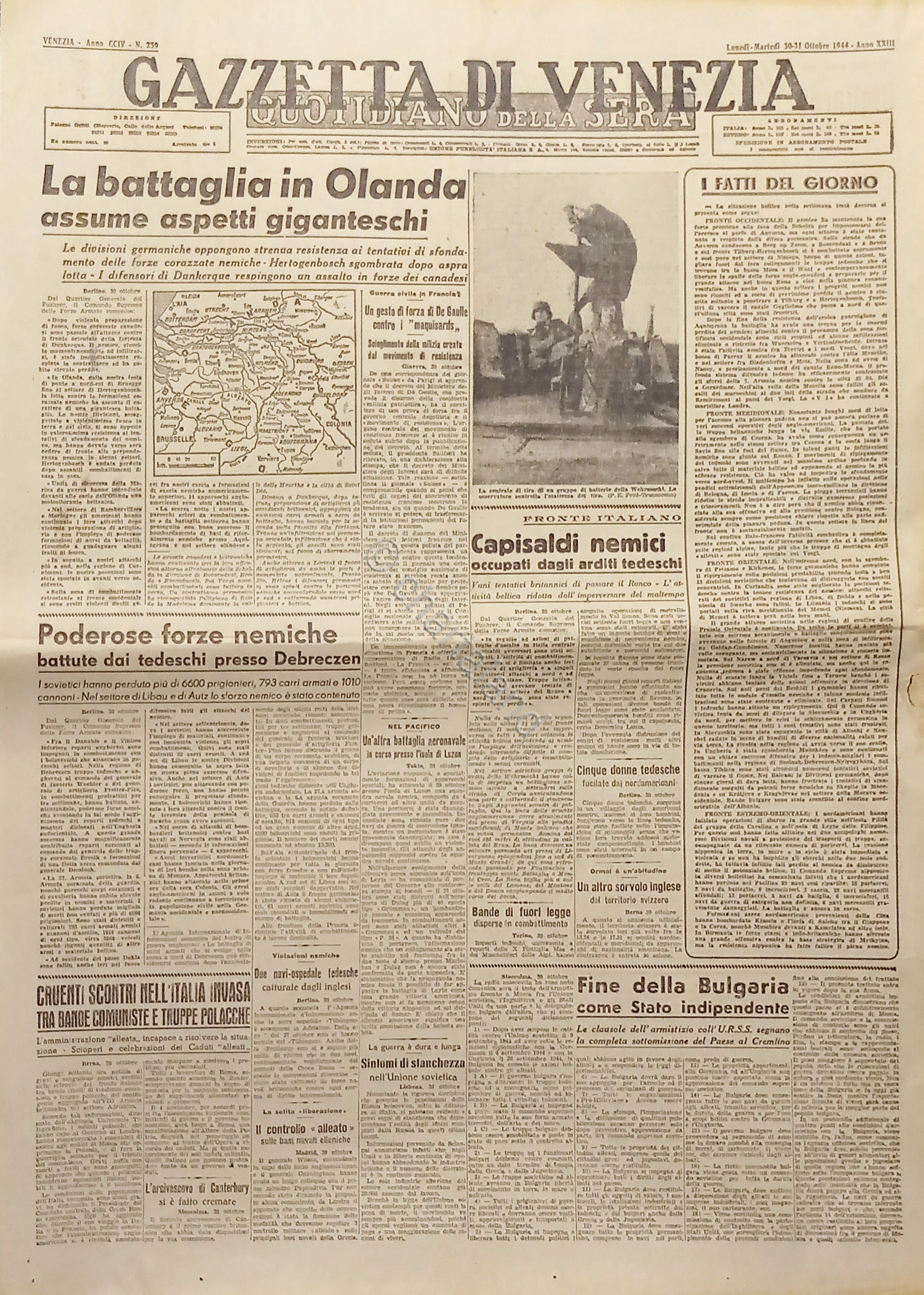 Quotidiano - Gazzetta di Venezia N. 259 - 1944 La …