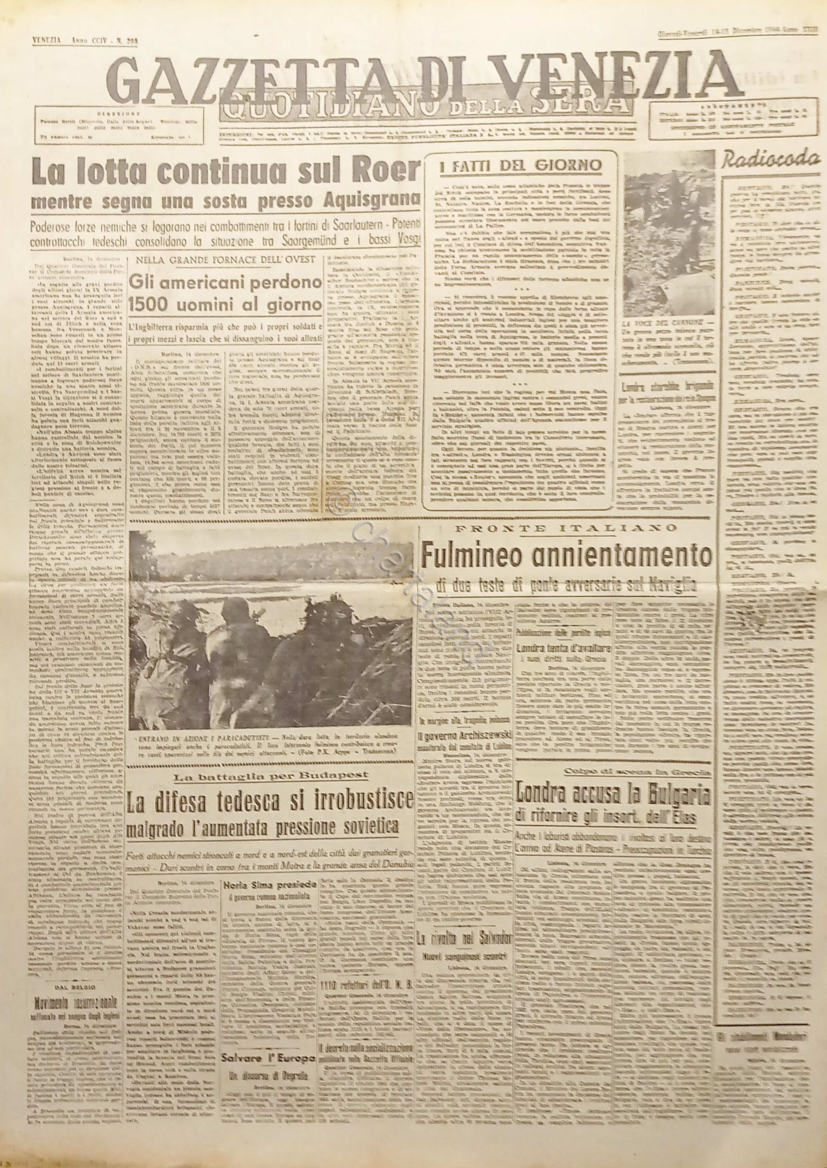 Quotidiano - Gazzetta di Venezia N. 298 - 1944 La …