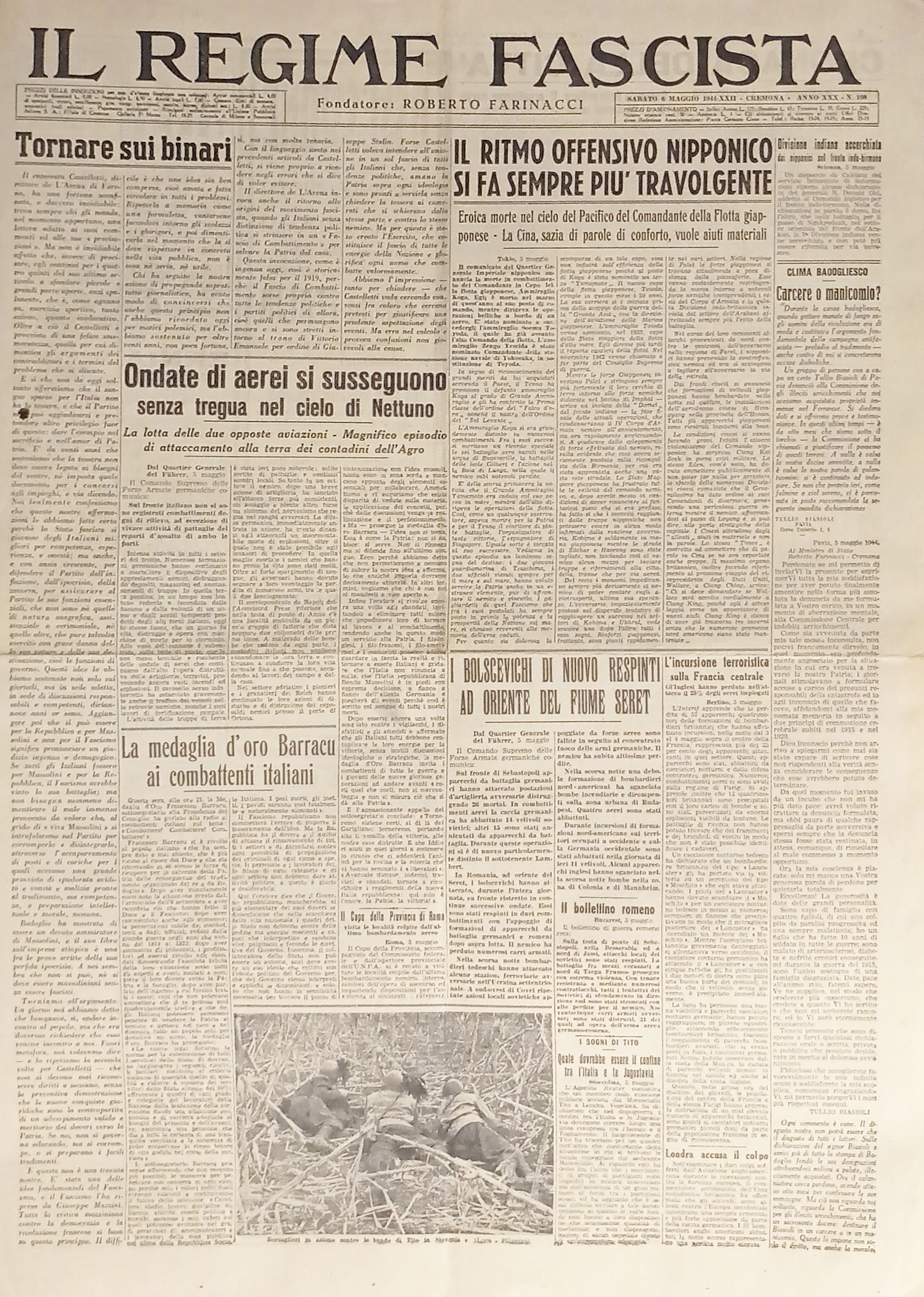 Quotidiano - Il Regime Fascista n. 108 - 1944 Il …