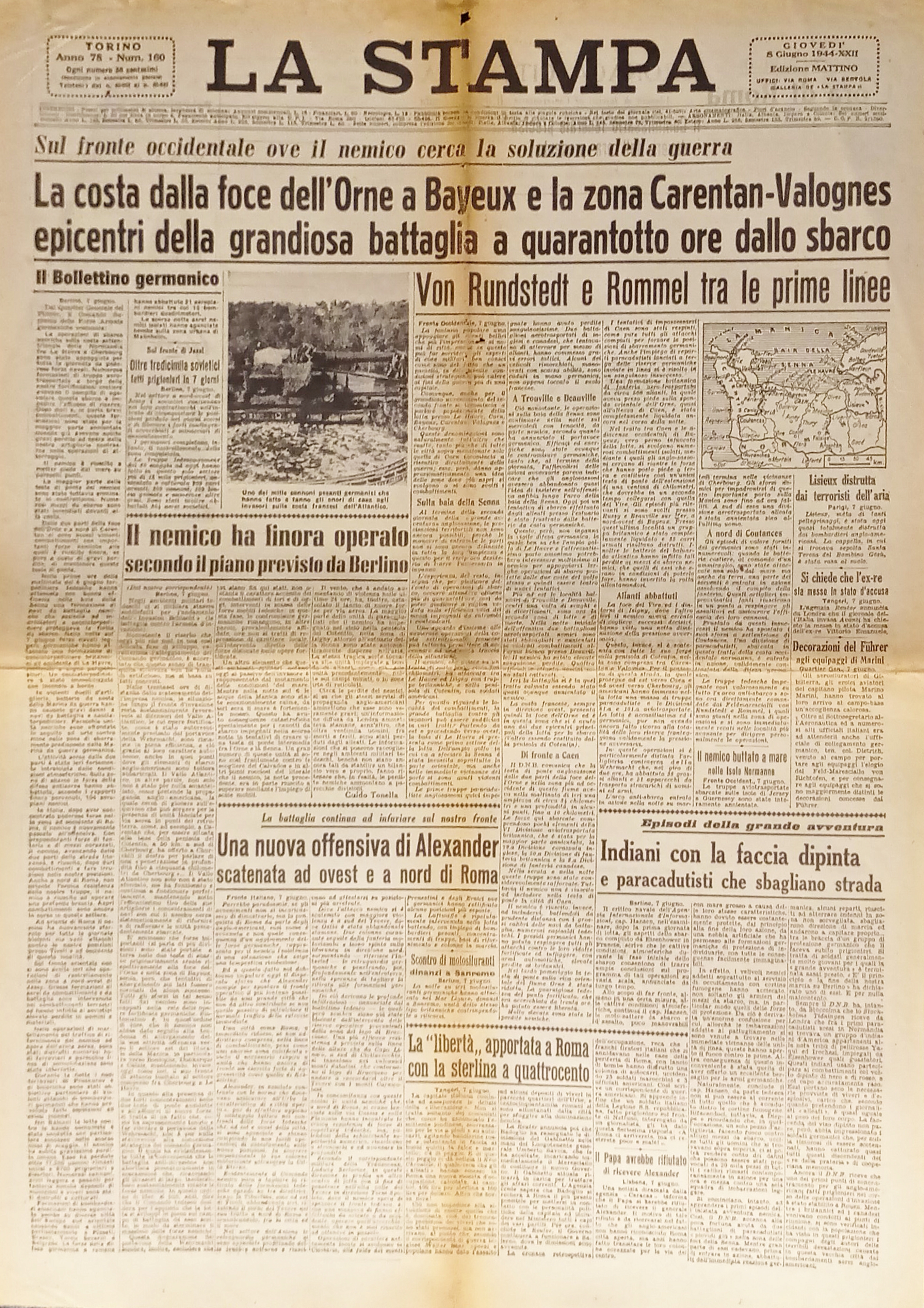 Quotidiano - La Stampa N. 160 - 1944 Sul fronte …