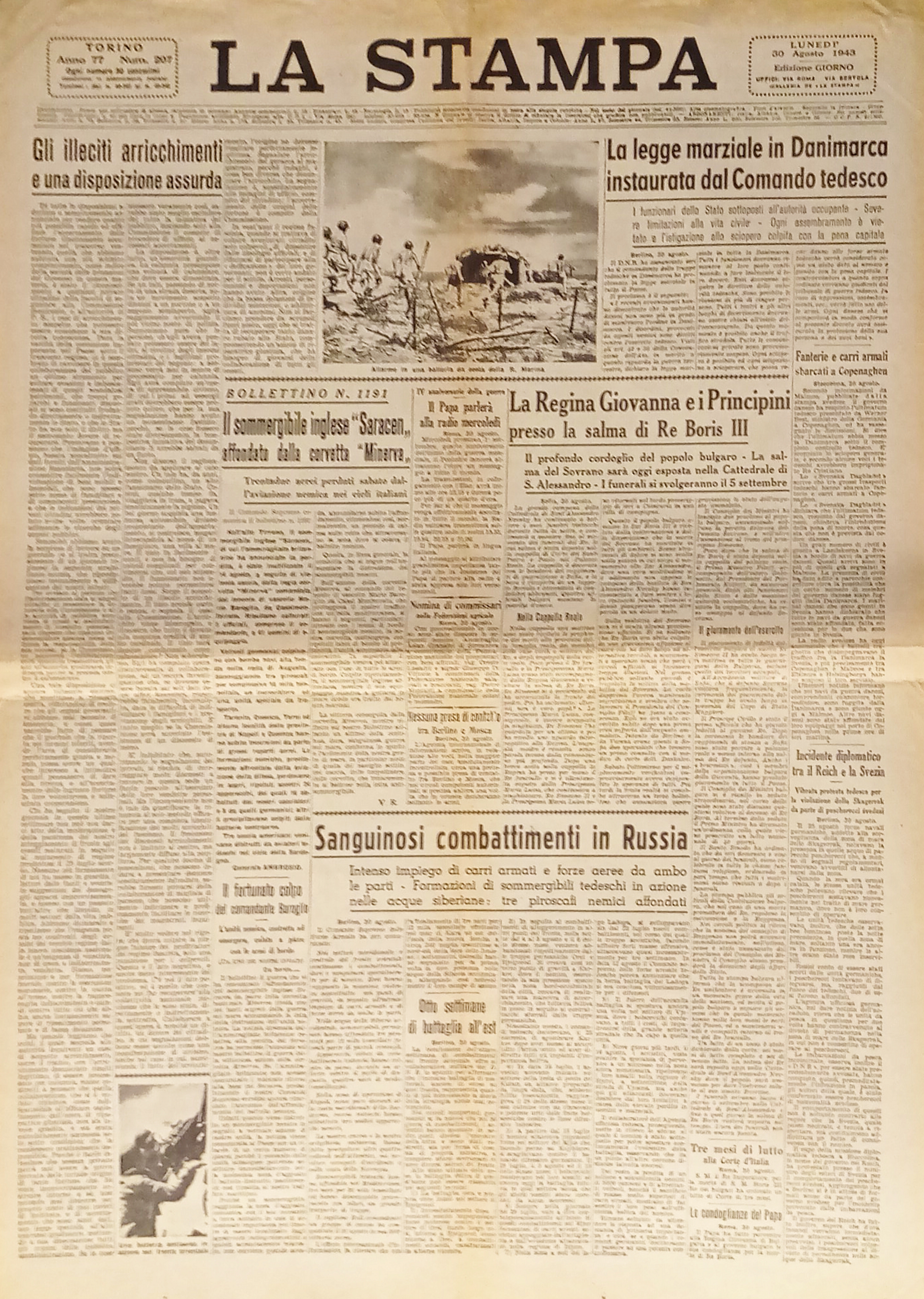 Quotidiano - La Stampa N. 207 - 1943 La legge …