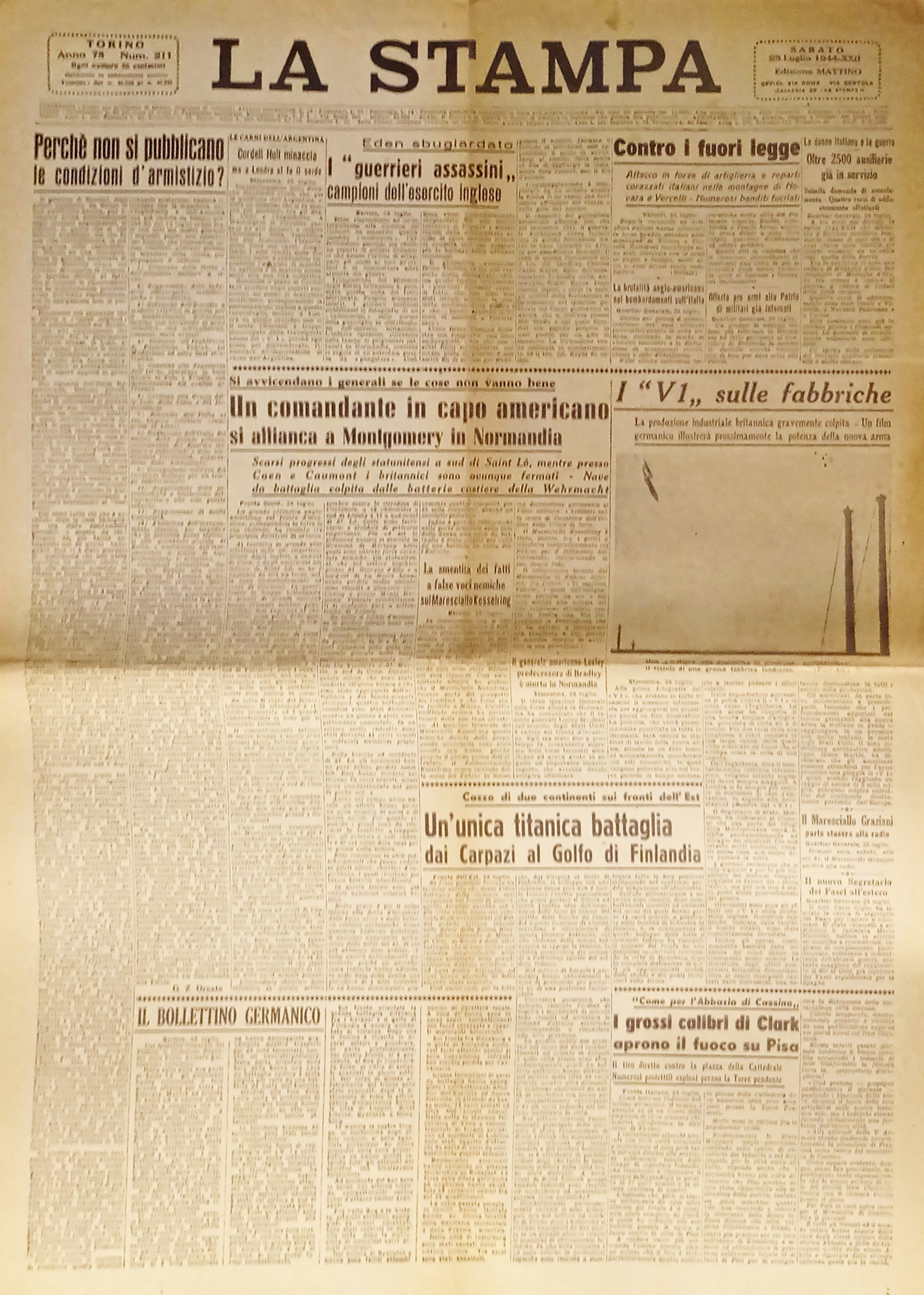 Quotidiano - La Stampa N. 211 - 1944 Contro i …