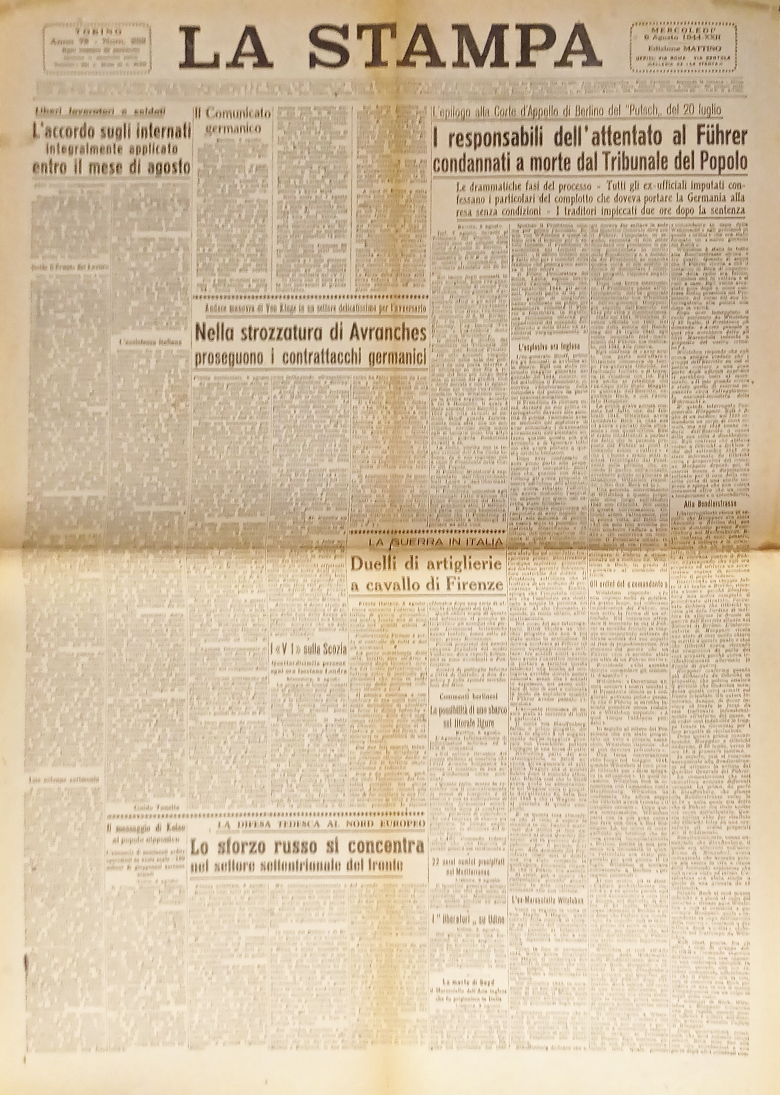 Quotidiano - La Stampa N. 222 - 1944 Nella strozzatura …