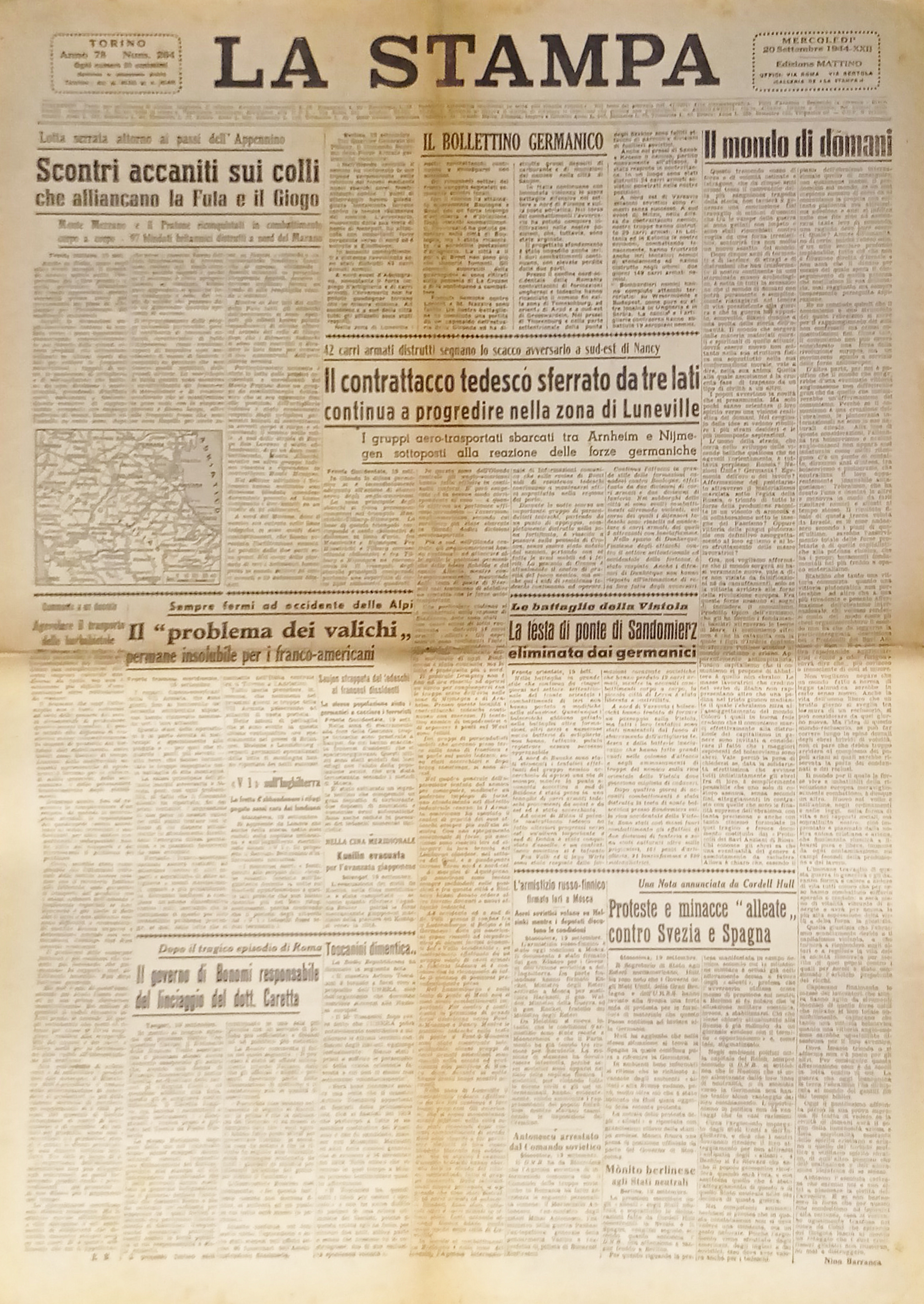 Quotidiano - La Stampa N. 264 - 1944 Scontri accaniti …