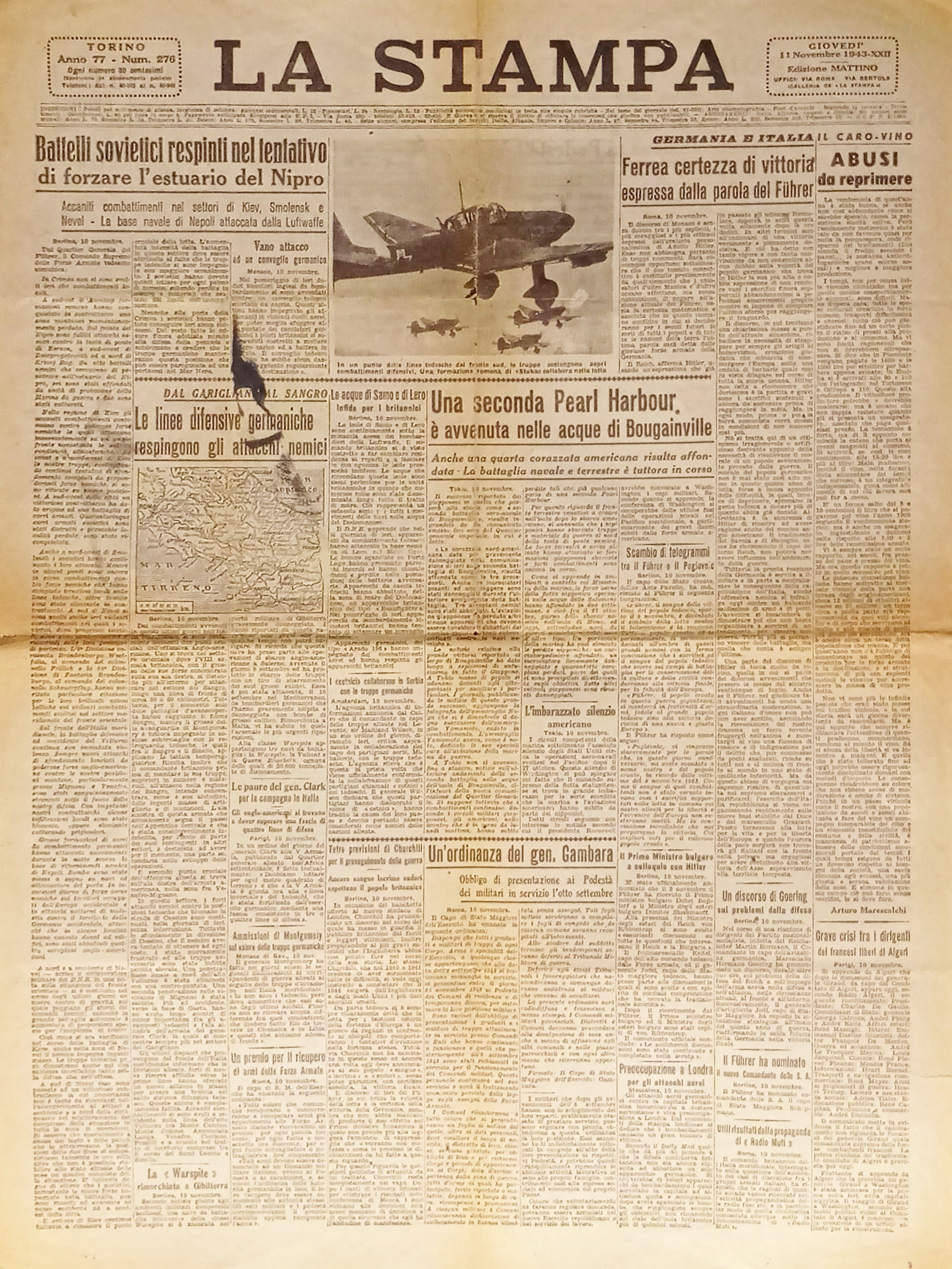 Quotidiano - La Stampa N. 276 - 1943 Una seconda …
