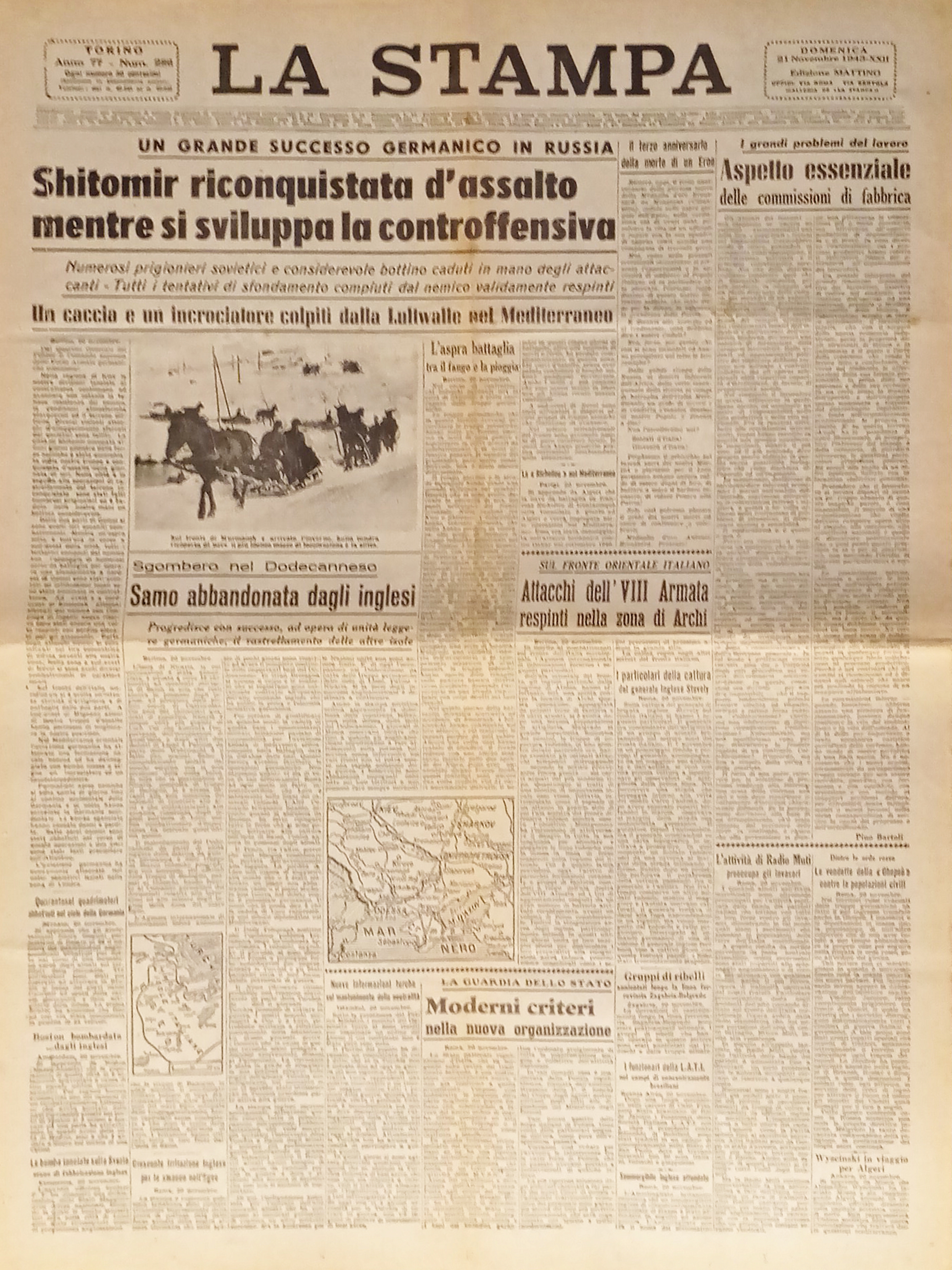 Quotidiano - La Stampa N. 286 - 1943 Zitomir riconquista …