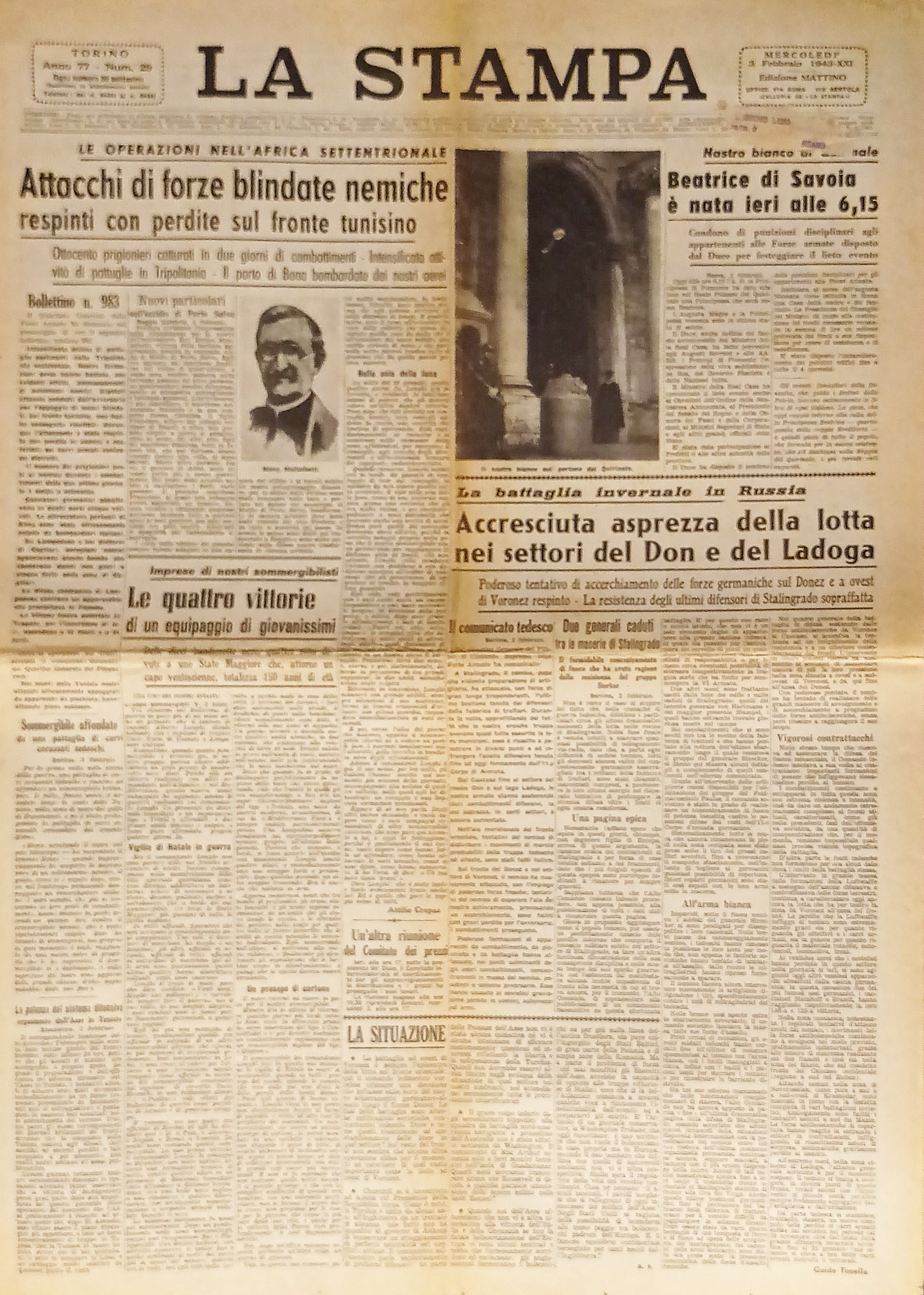 Quotidiano - La Stampa N. 29 - 1943 Beatrice di …
