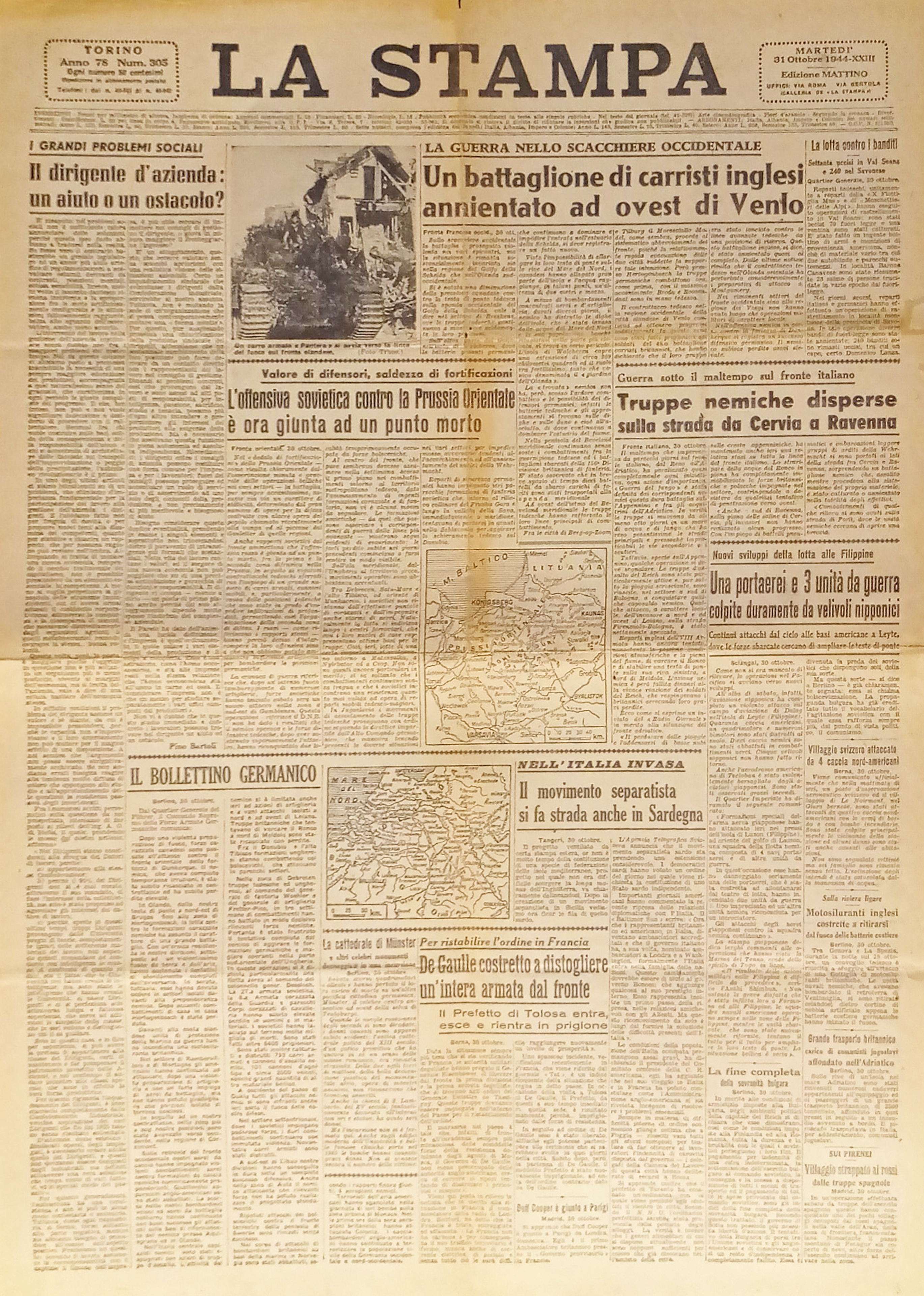 Quotidiano - La Stampa N. 305 - 1943 Battaglione di …