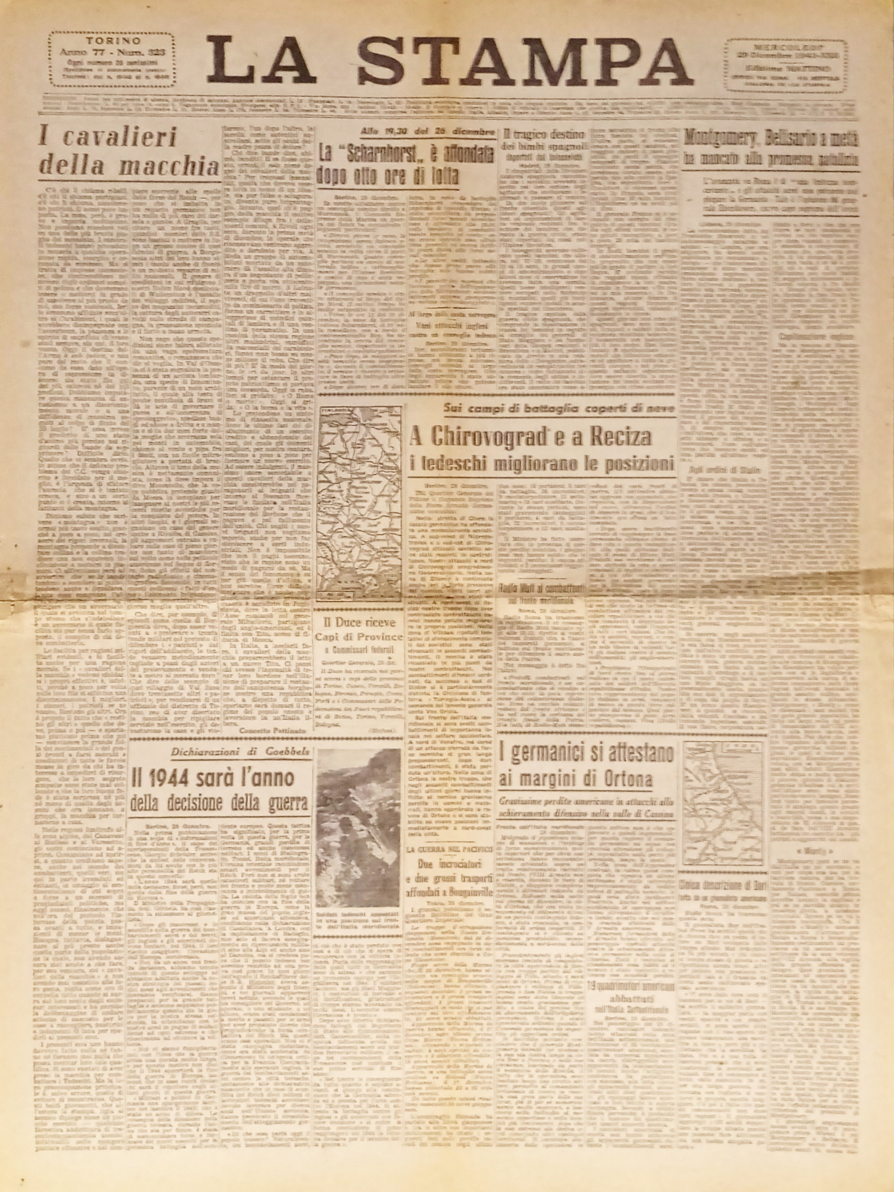 Quotidiano - La Stampa N. 323 - 1943 Posizioni a …