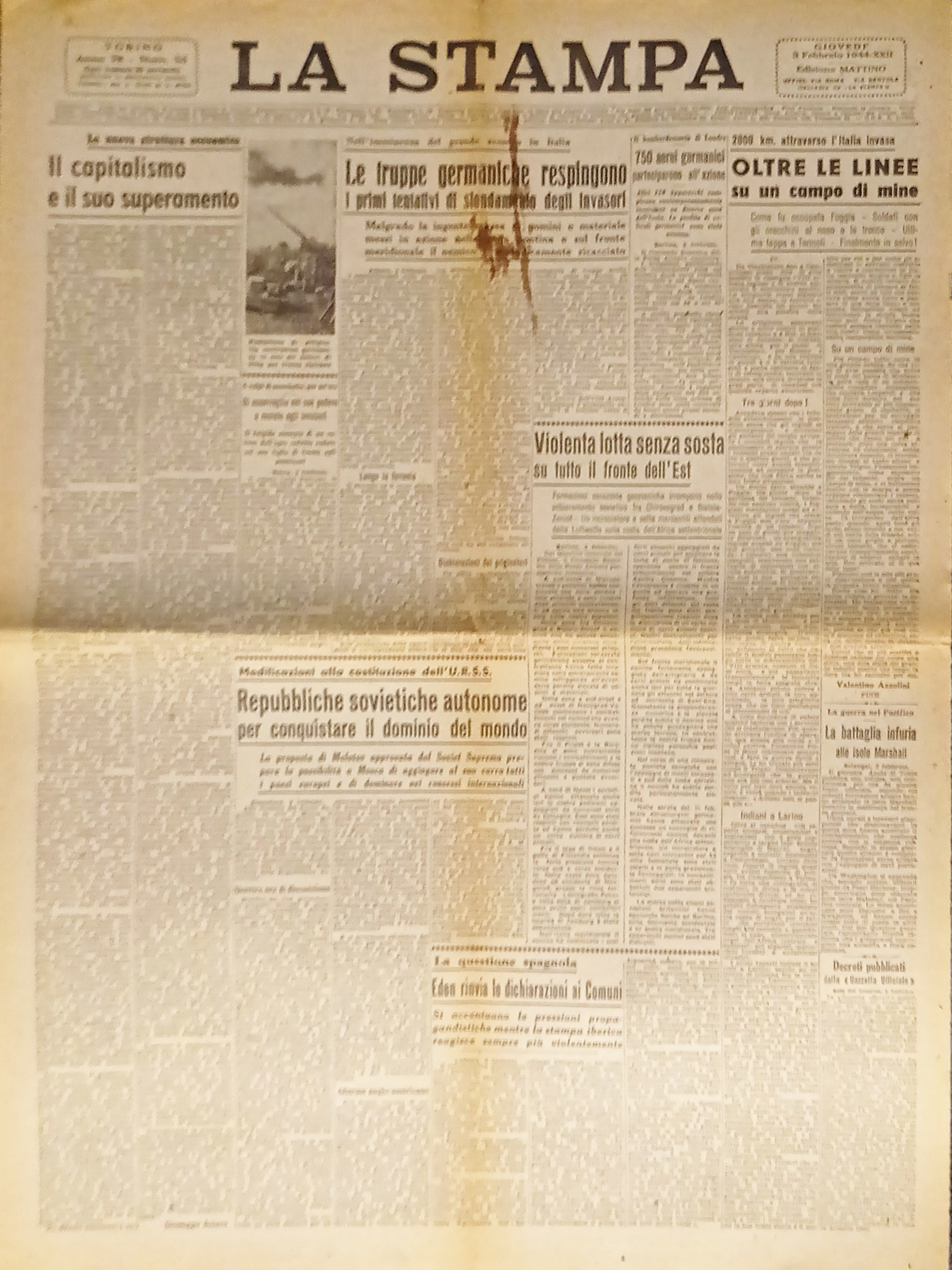 Quotidiano - La Stampa N. 34 - 1944 Il capitalismo …