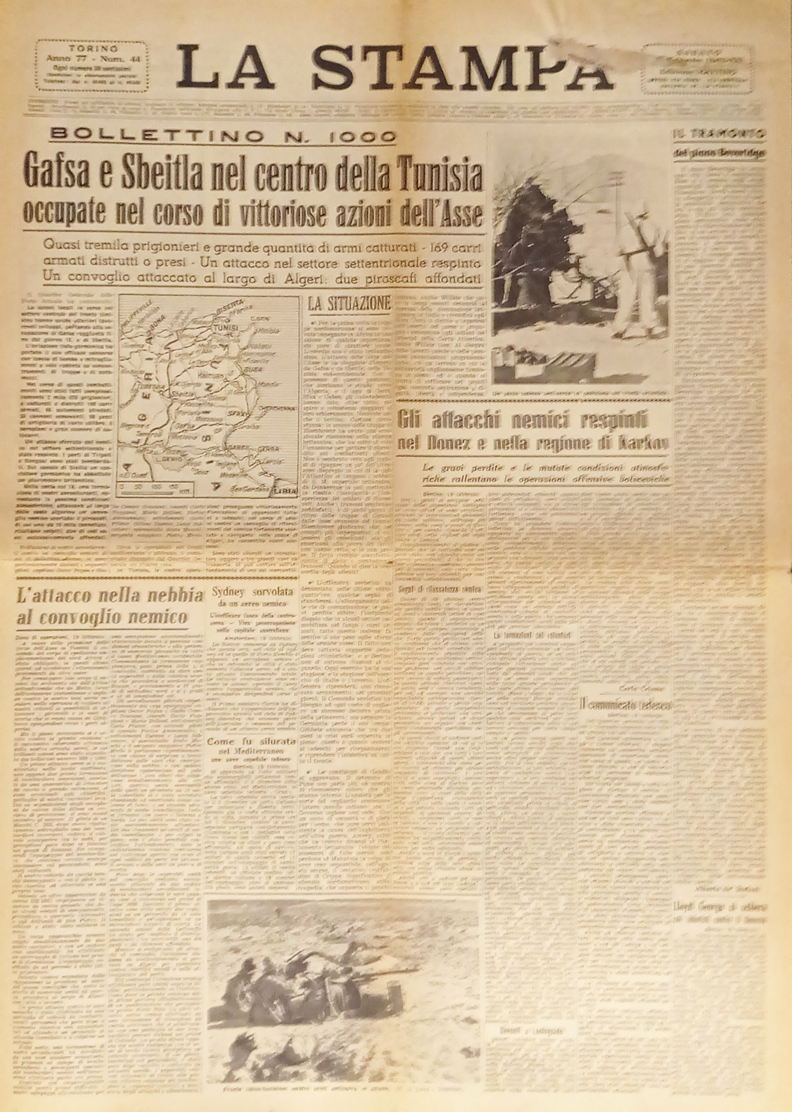Quotidiano - La Stampa N. 44 - 1943 Gafsa e …