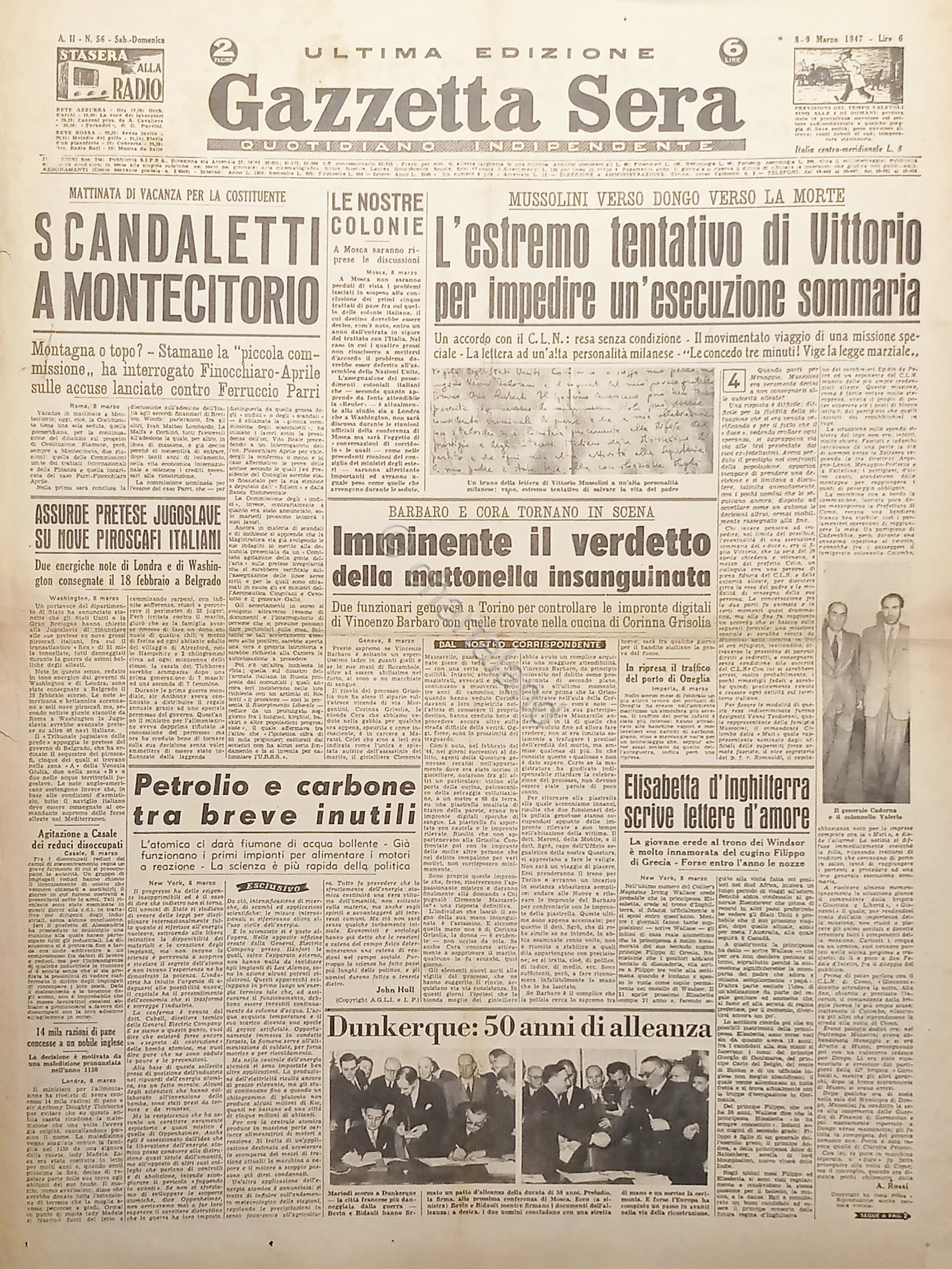 Quotidiano Indipendente - Gazzetta Sera N. 56 Scandaletti a Montecitorio …