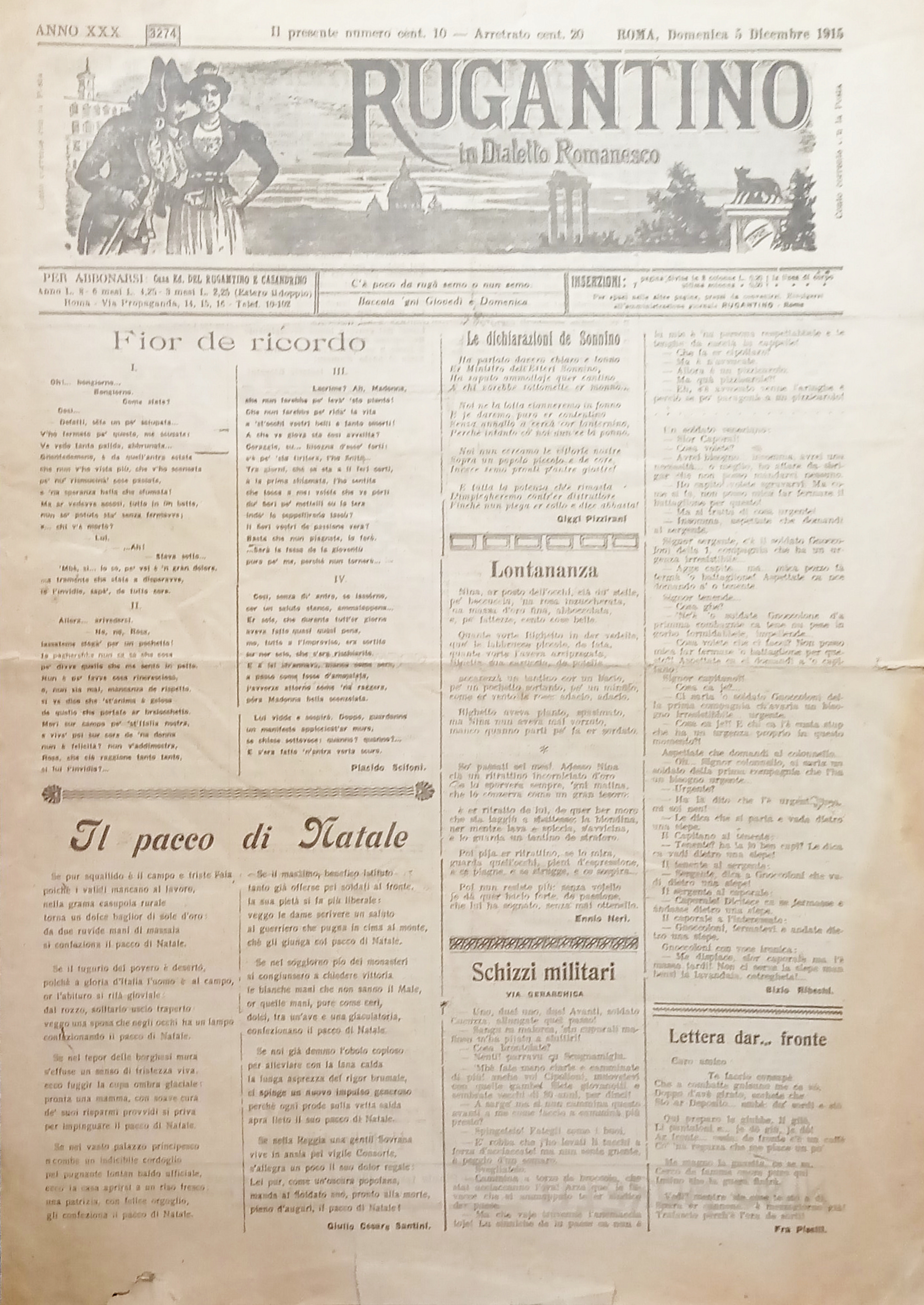 Quotidiano Satirico - Politico in Dialetto Romanesco - Rugantino N. …