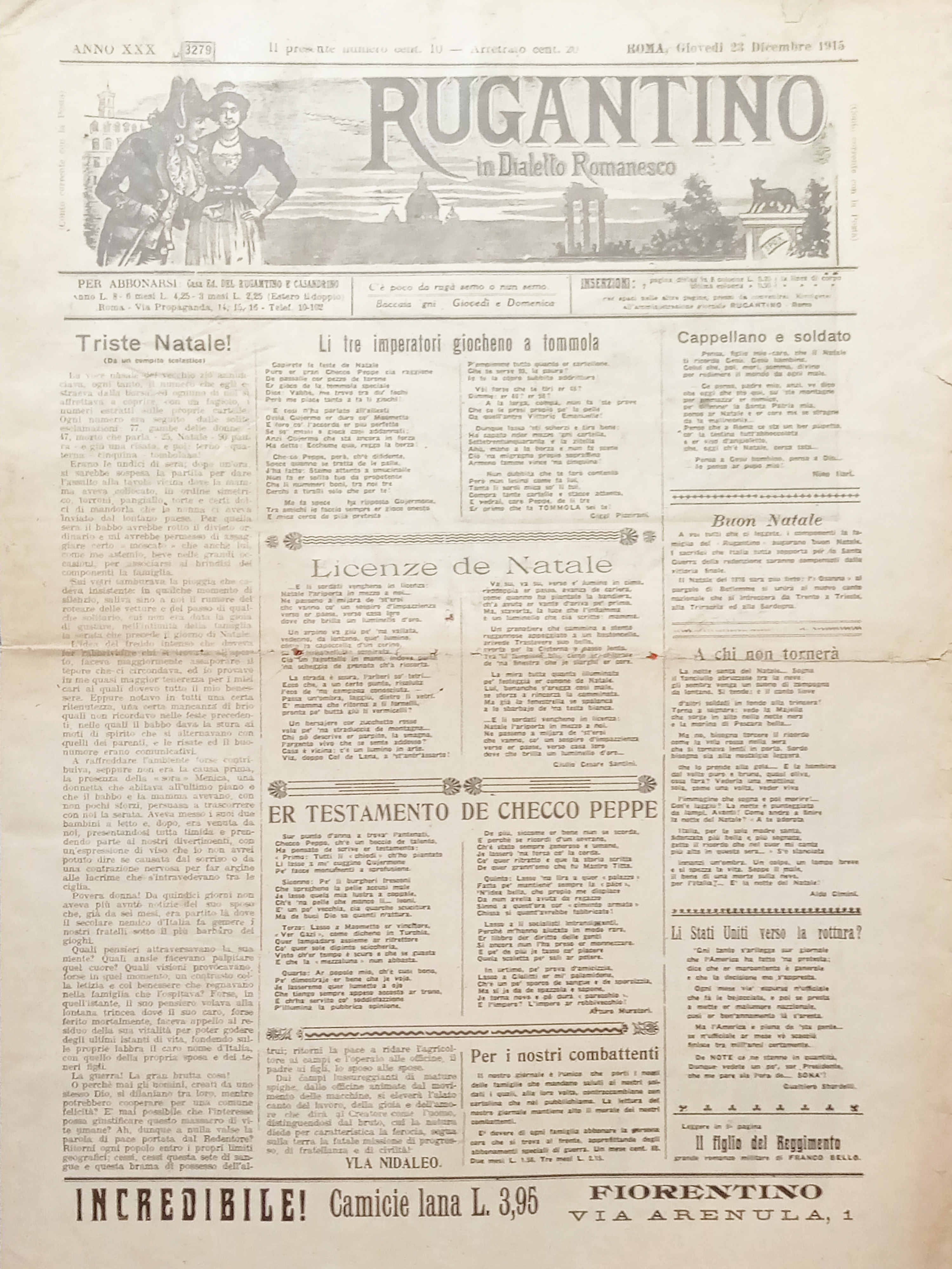 Quotidiano Satirico - Politico in Dialetto Romanesco - Rugantino N. …