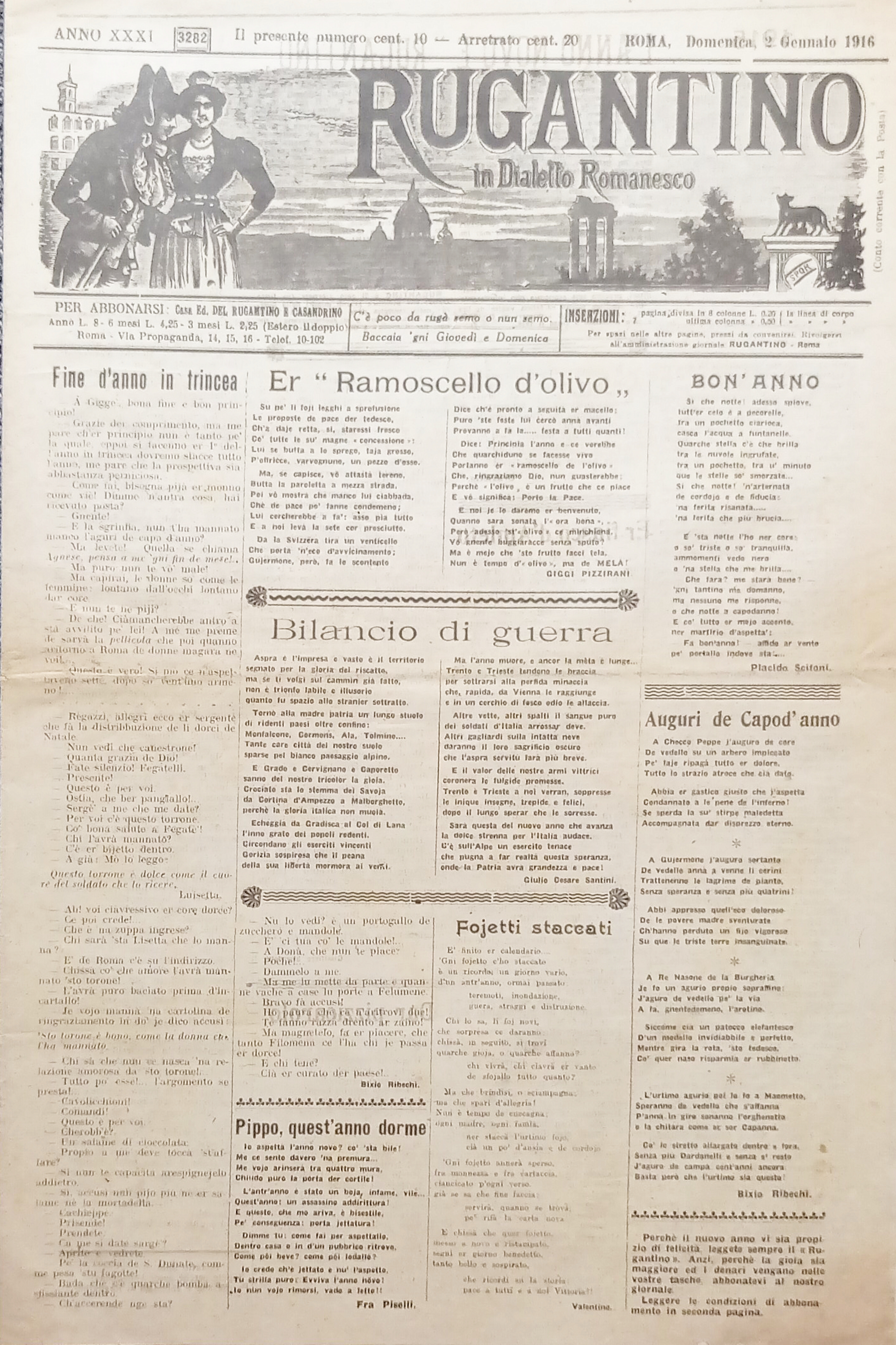 Quotidiano Satirico - Politico in Dialetto Romanesco - Rugantino N. …