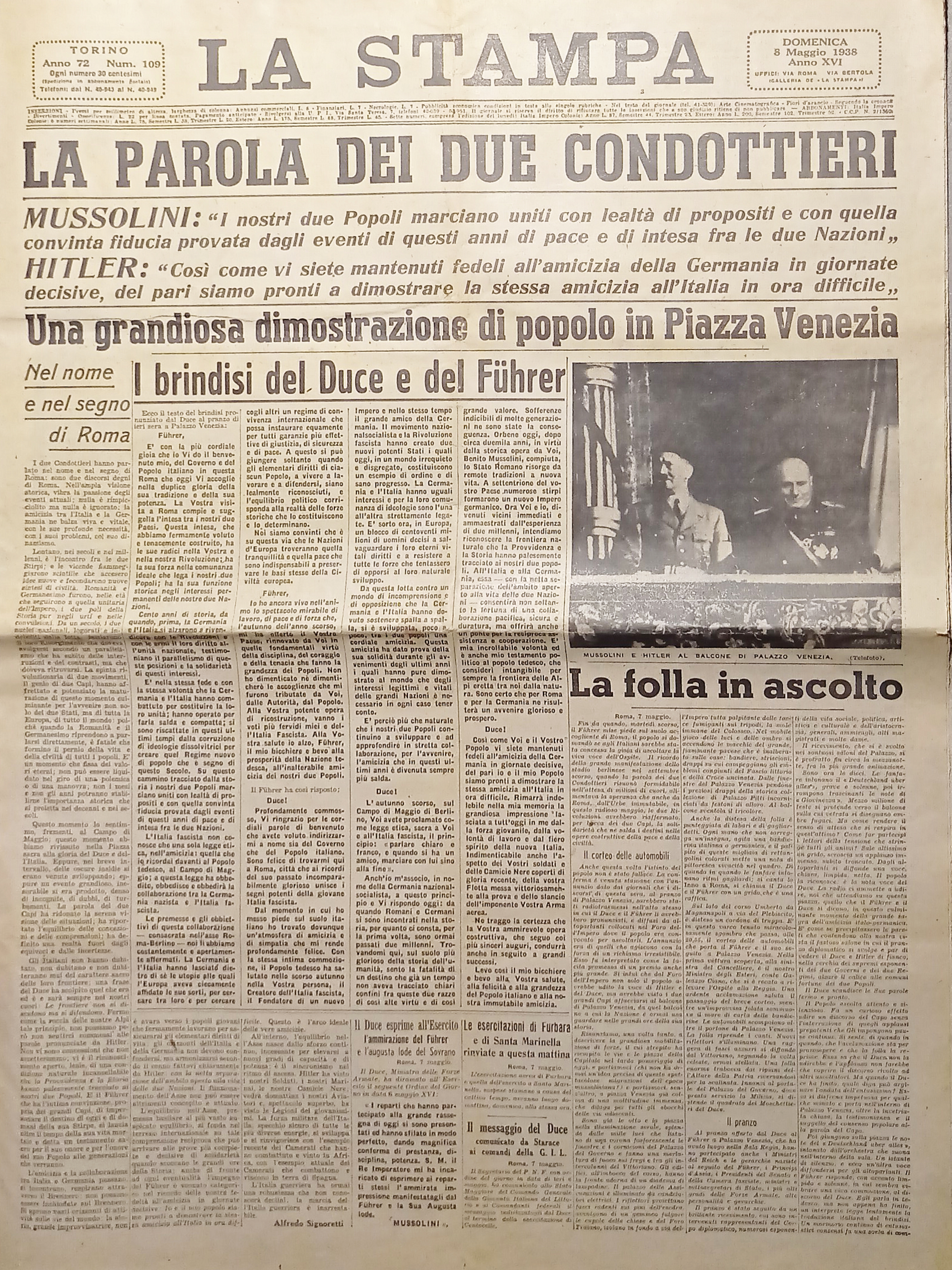 Quotidiano Torino - La Stampa N. 109 - La Parole …
