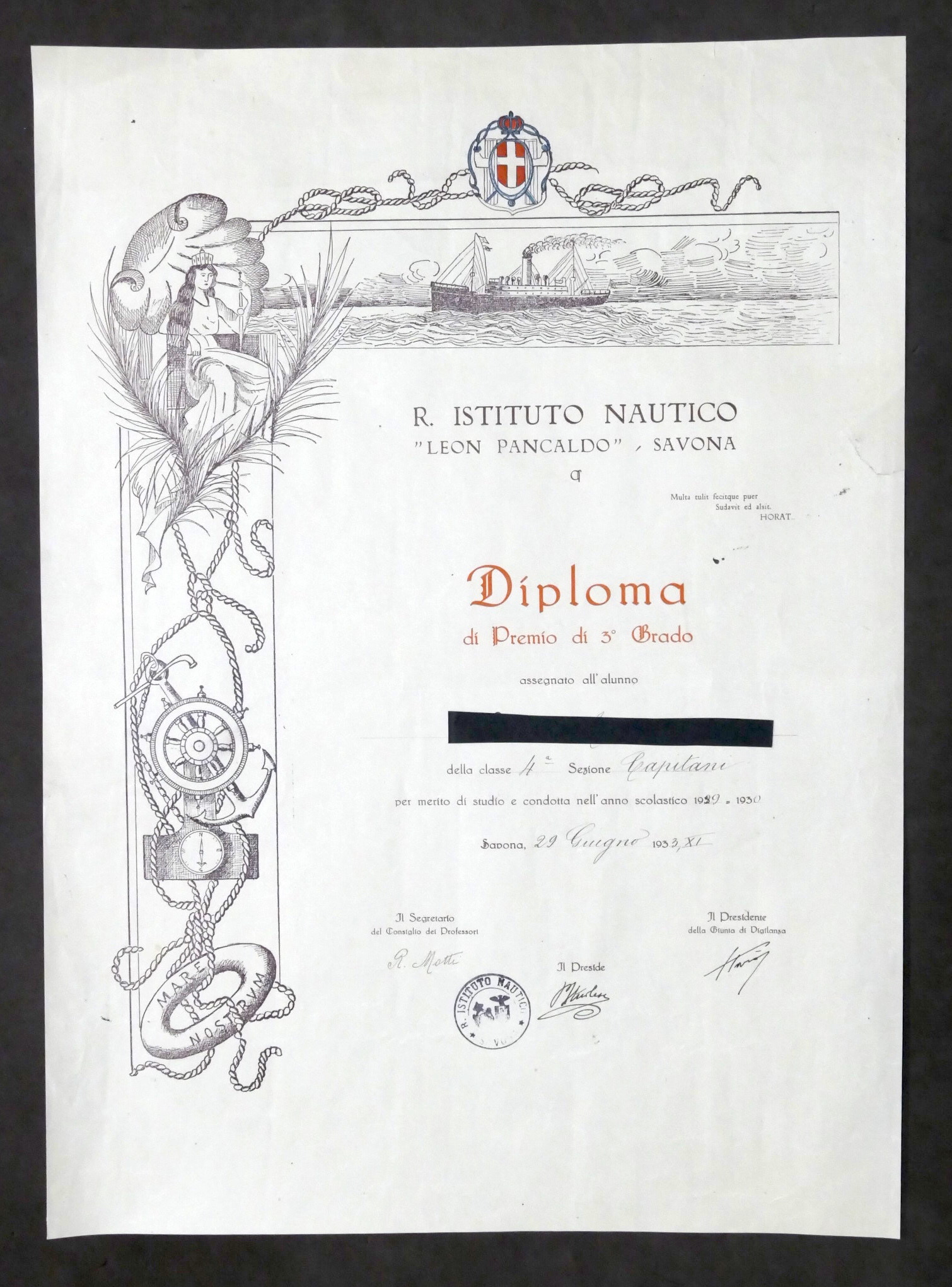 R. Istituto Nautico Leon Pancaldo di Savona - Diploma 3° …