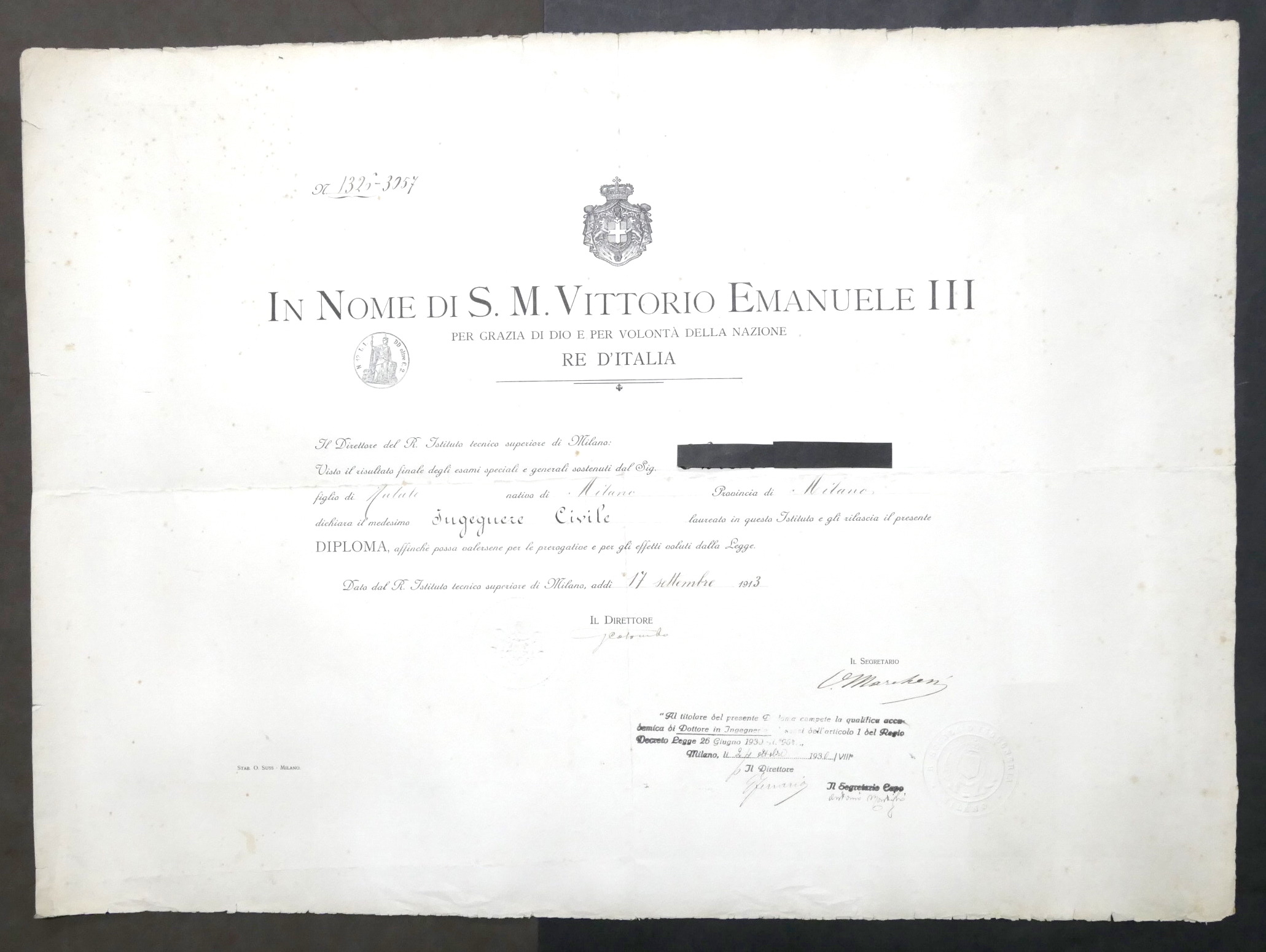 R. Scuola d'Ingegneria - Milano - Diploma di Laurea - …
