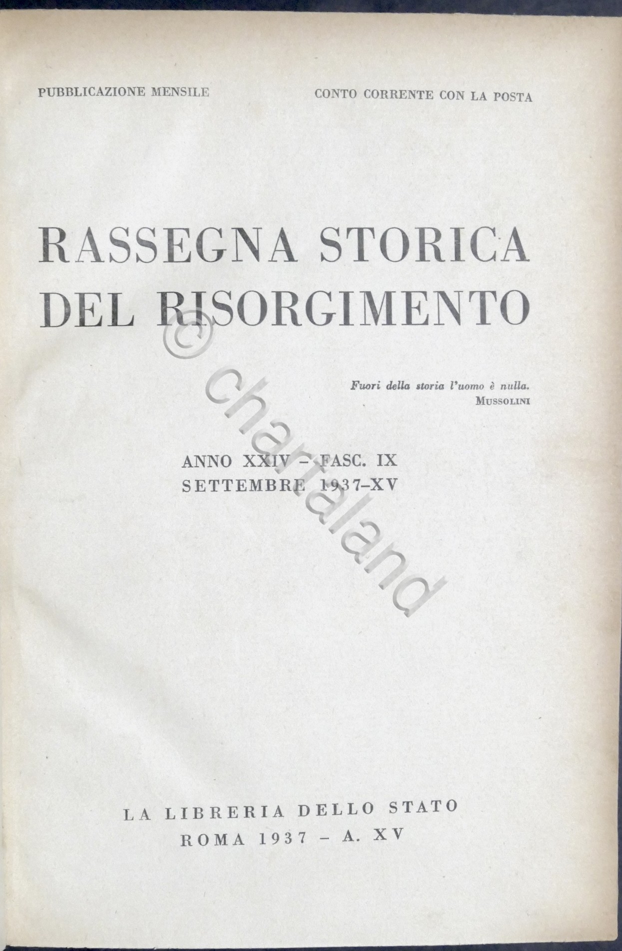 Rassegna Storica del Risorgimento - Anno 1937: articoli vari