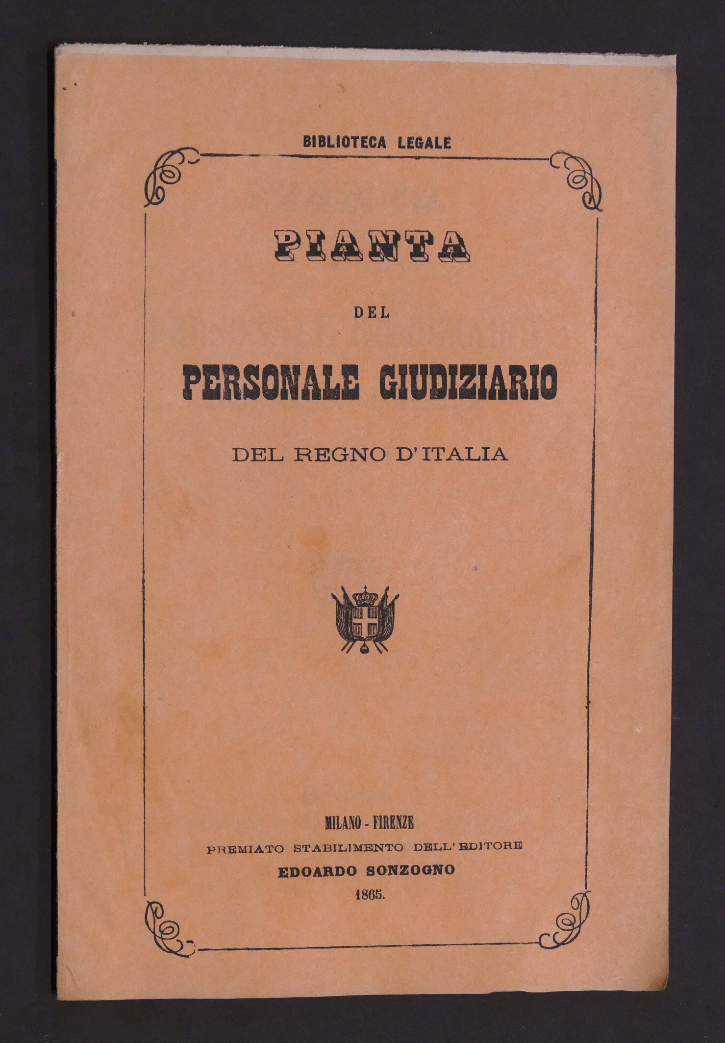 Regno d'Italia - Pianta del Personale Giudiziario - 1865