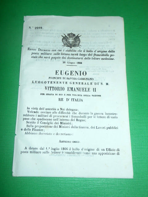 Regno d' Italia Regio Decreto Bollo Lettere Posta Militare - …