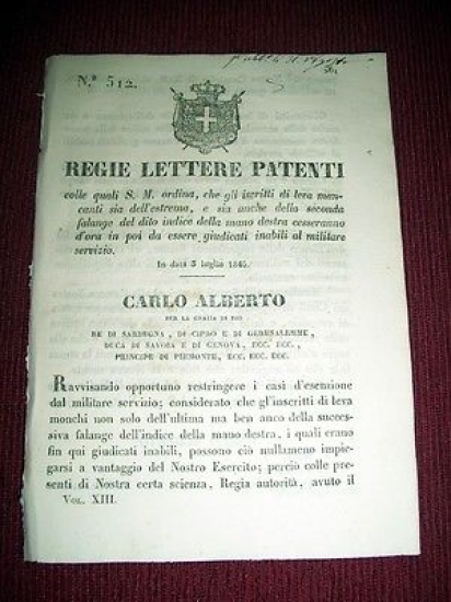 Regno di Sardegna Savoia Regie Patenti n 513 Contabilità dei …