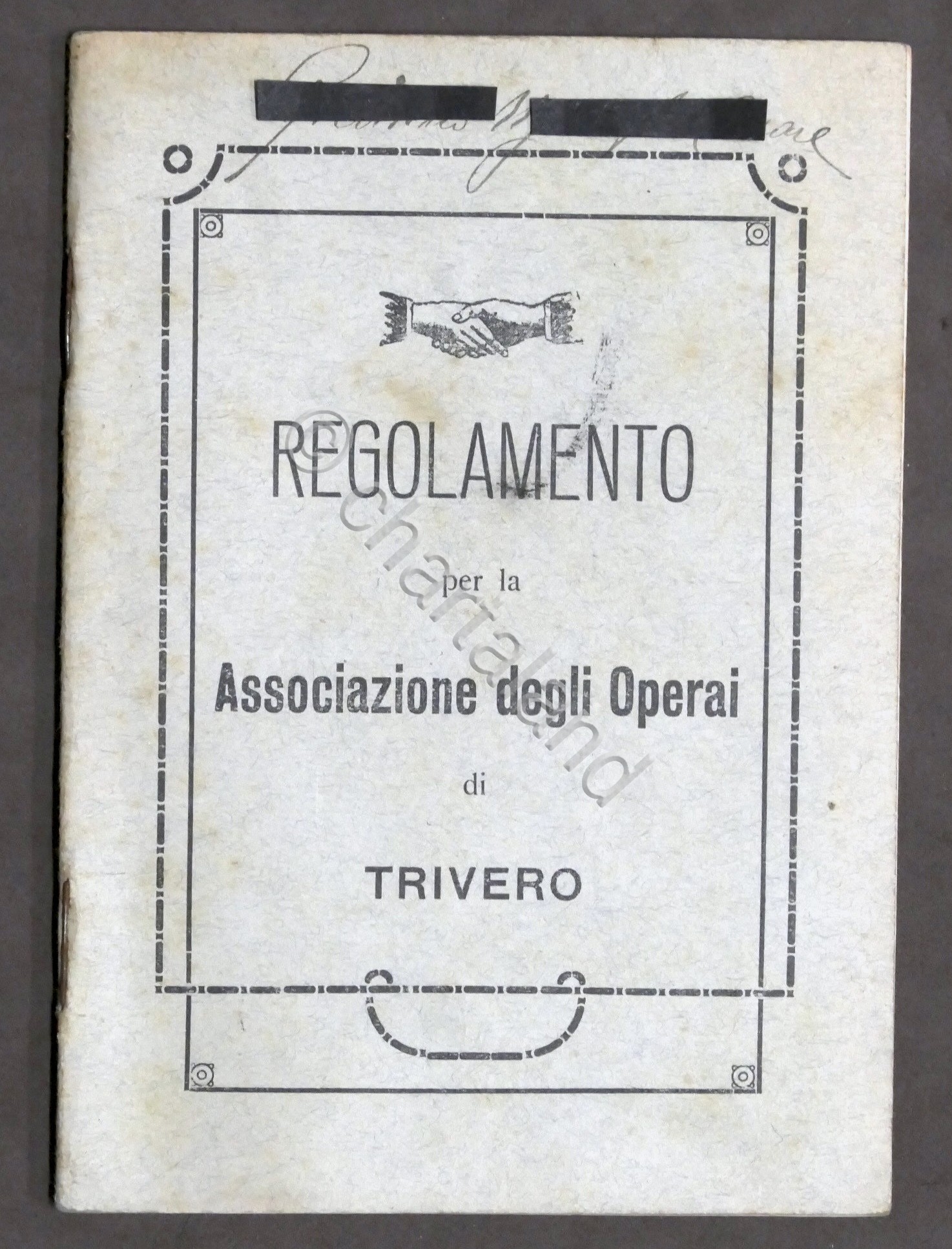 Regolamento per la Associazione degli Operai di Trivero - Statuto …