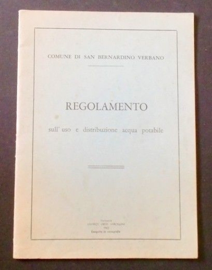 Regolamento uso e distribuzione acqua potabile - S. Bernardino Verbano …