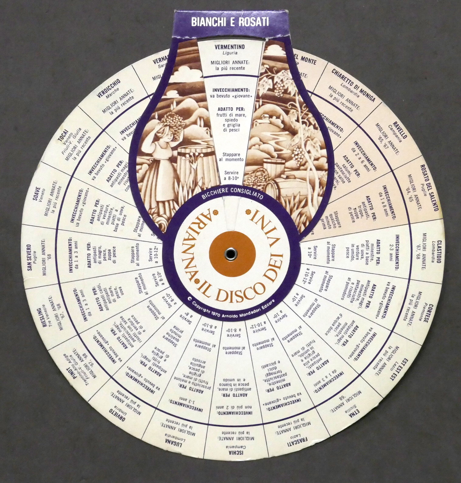 Regolo Calcolatore - Arianna il Disco dei Vini - 1970