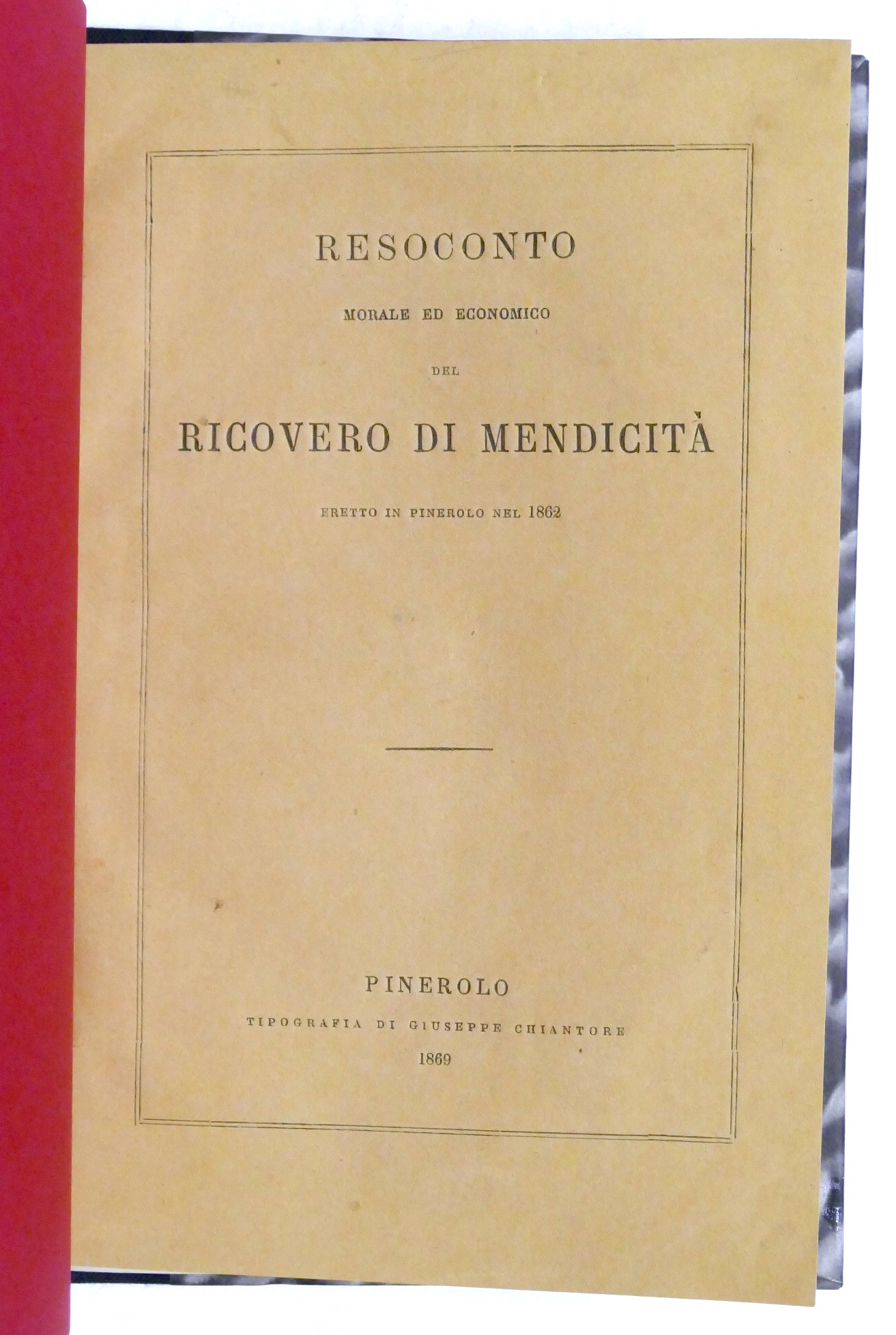 Resoconto morale e economico Ricovero di Mendicità in Pinerolo - …