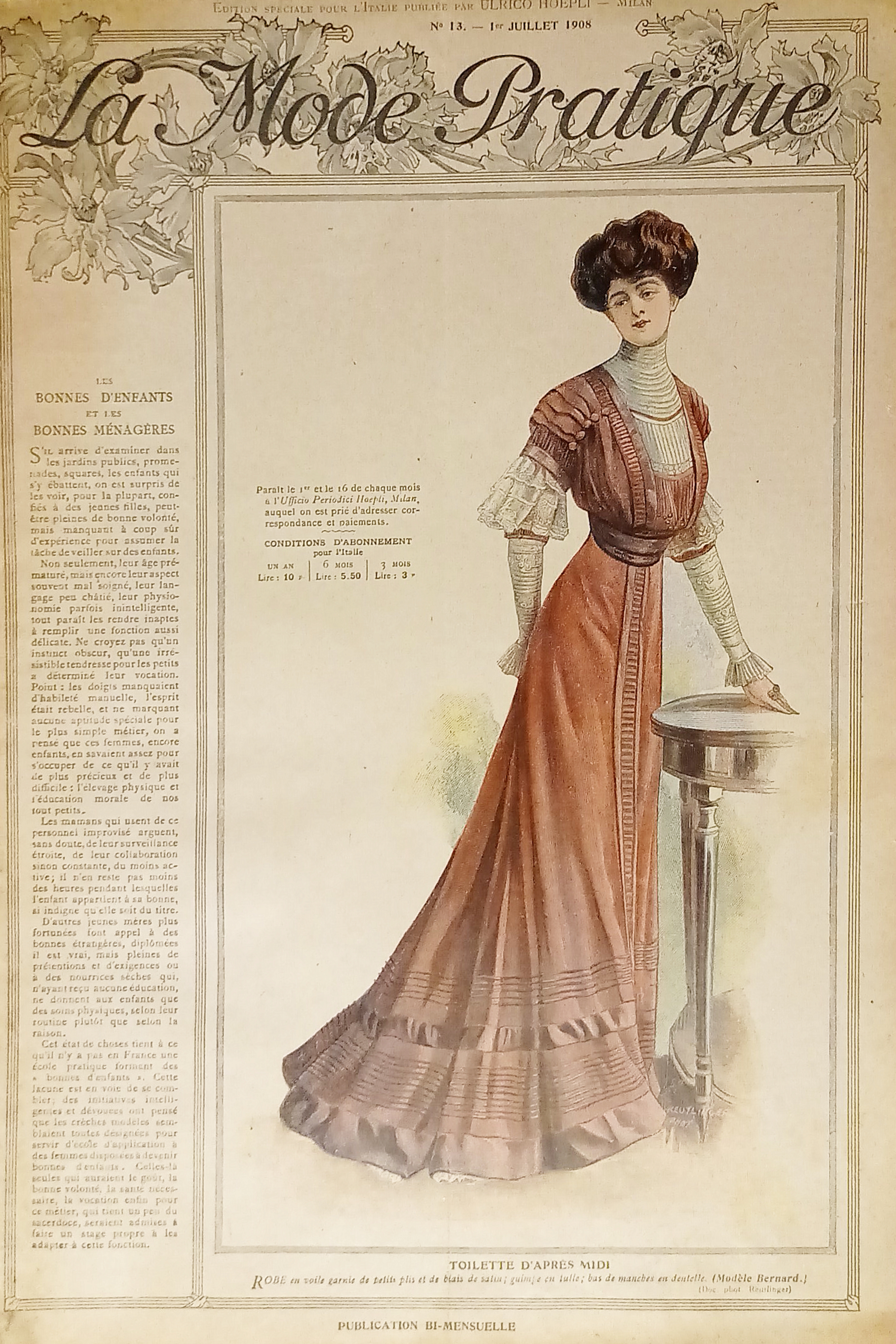 Revue - La Mode Pratique n. 13 - 1908 Toilette …