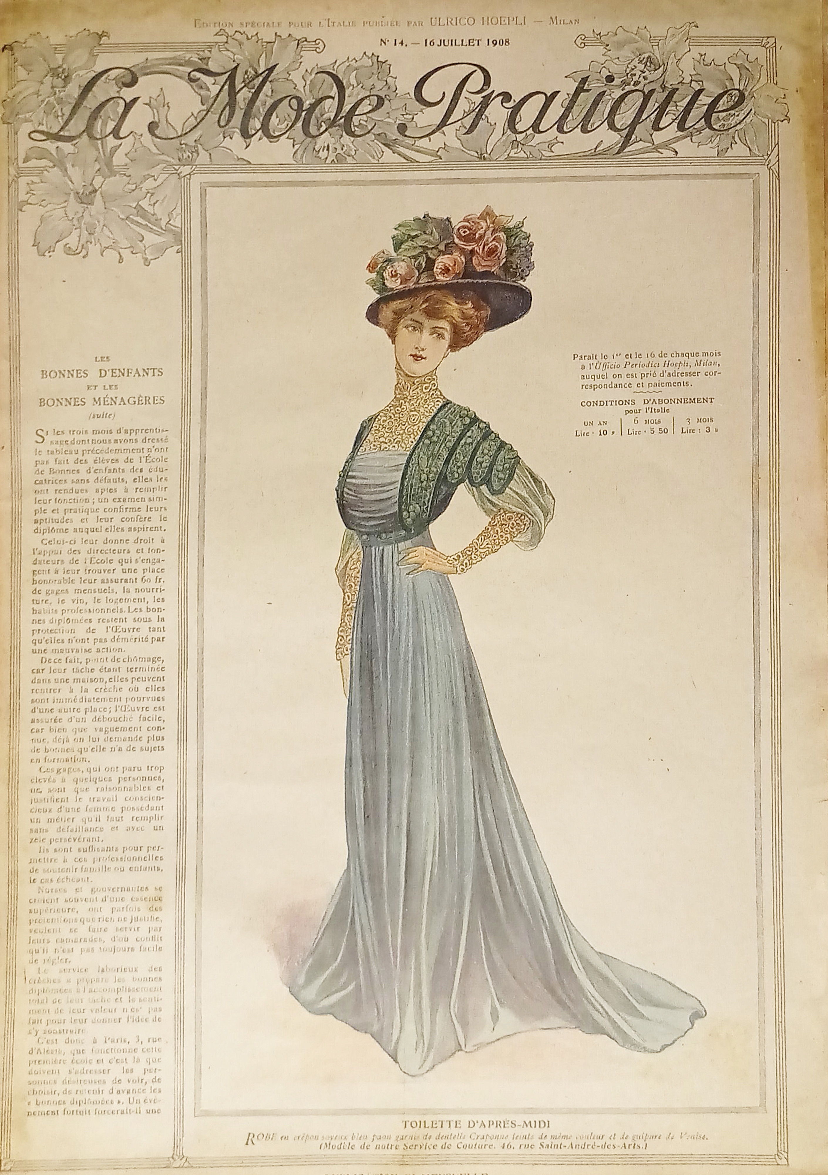 Revue - La Mode Pratique n. 14 - 1908 Toilette …