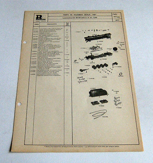 Ricambi Rivarossi scala HO - Locomotive BR 39149 della D. …