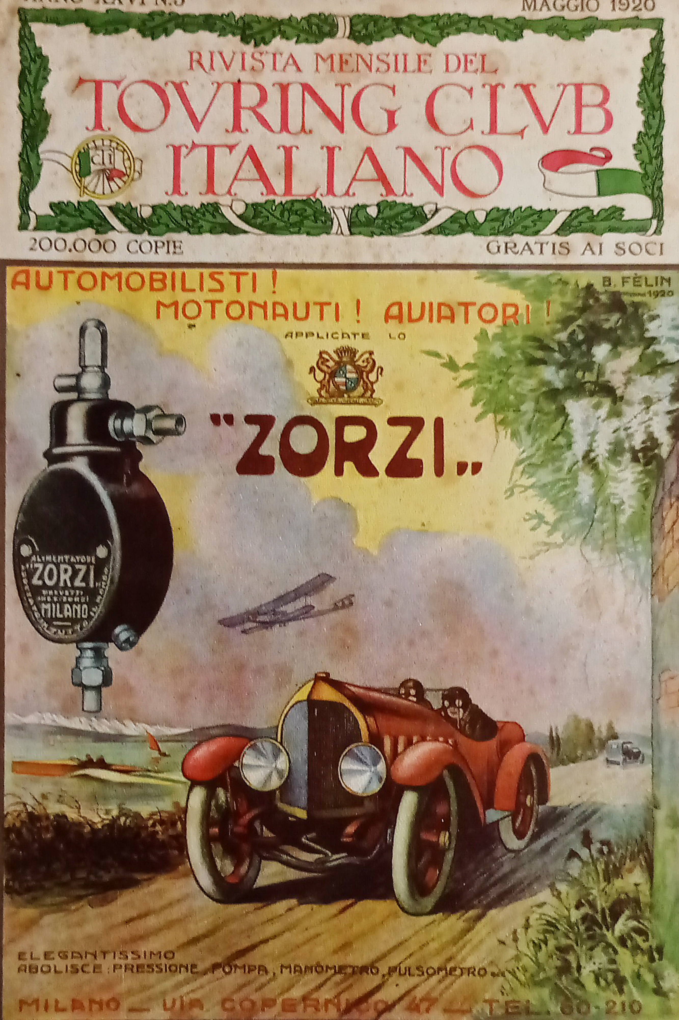 Rivista - Touring Club Italiano N. 5 - 1920 Pubblicità …