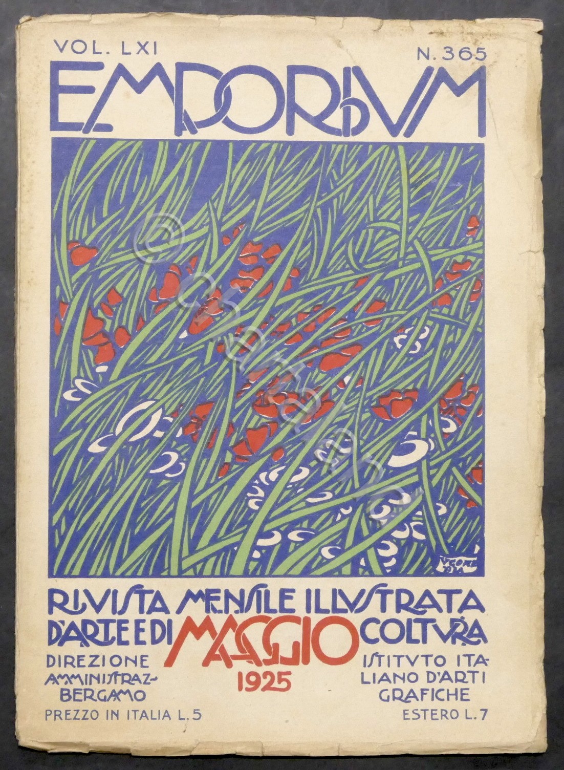 Rivista arte e cultura Emporium N. 365 - Maggio 1925 …