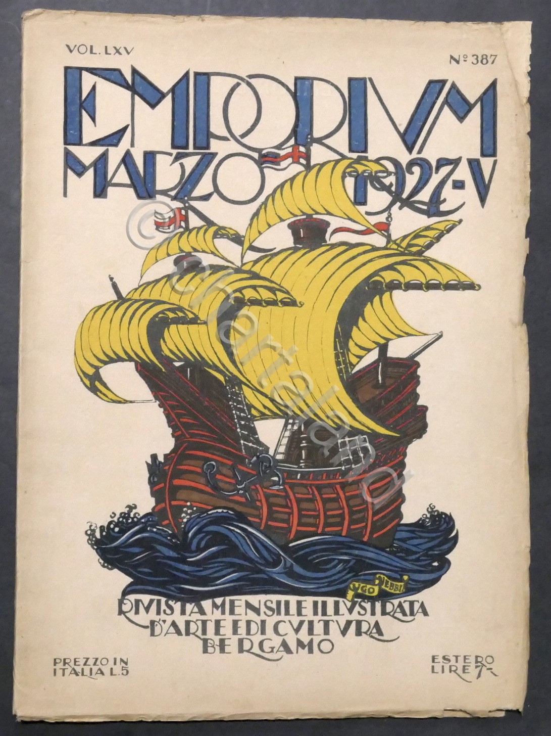 Rivista arte e cultura Emporium N. 387 - Marzo 1927 …