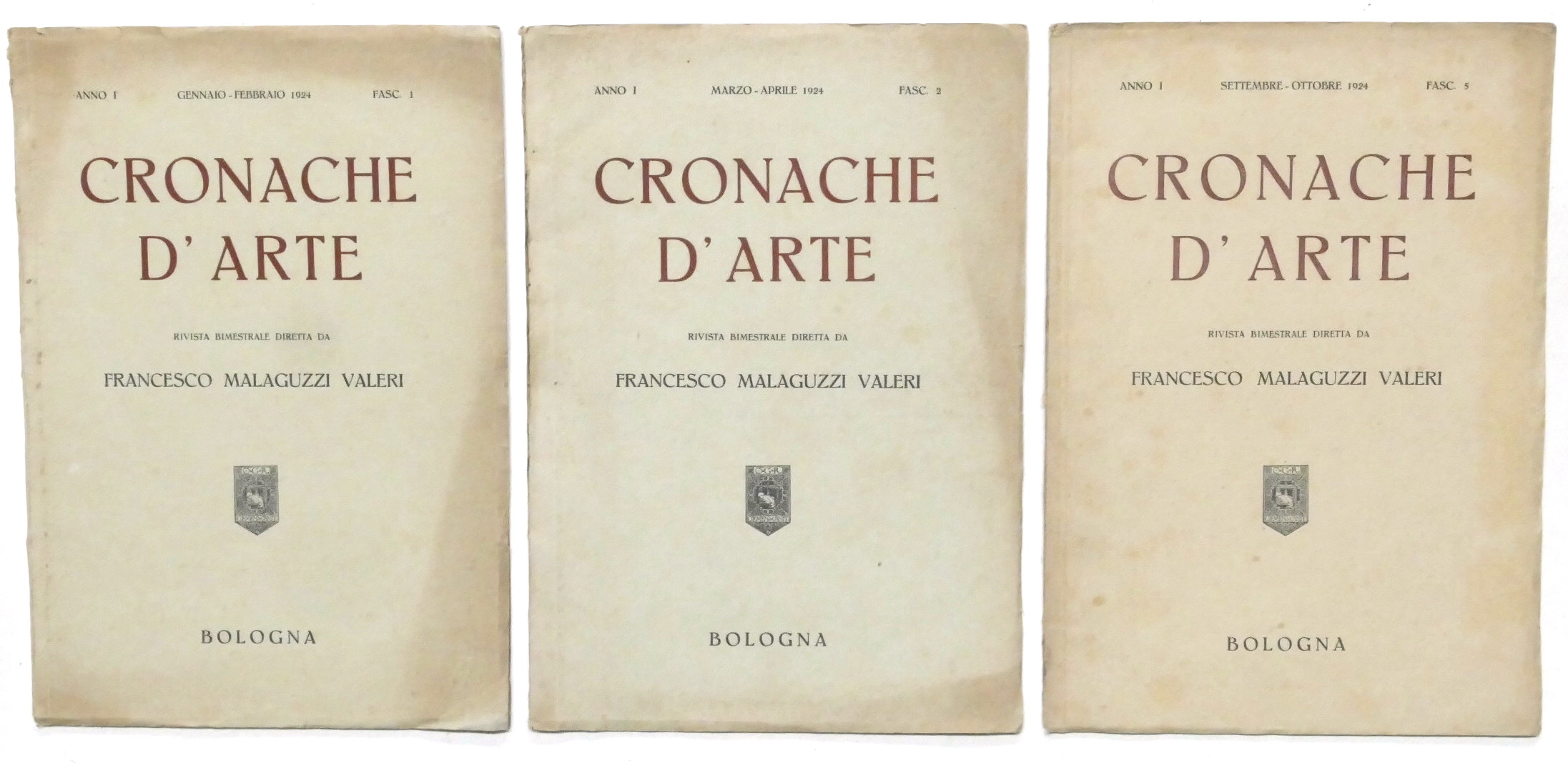 Rivista bimestrale Cronache d'Arte - Anno I - 1924 Fascicoli …