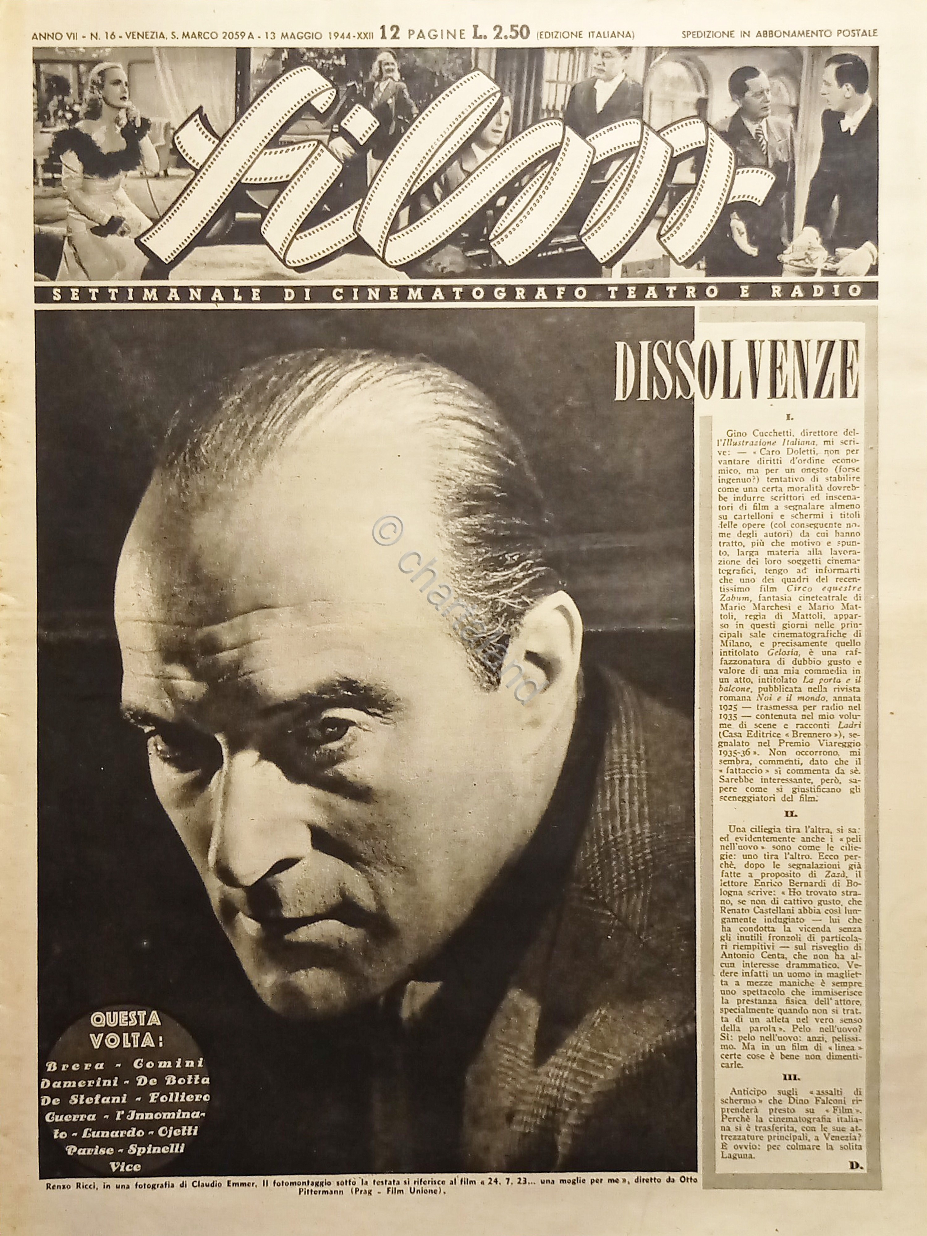 Rivista Cinematografo Teatro e Radio - Film N. 16 - …